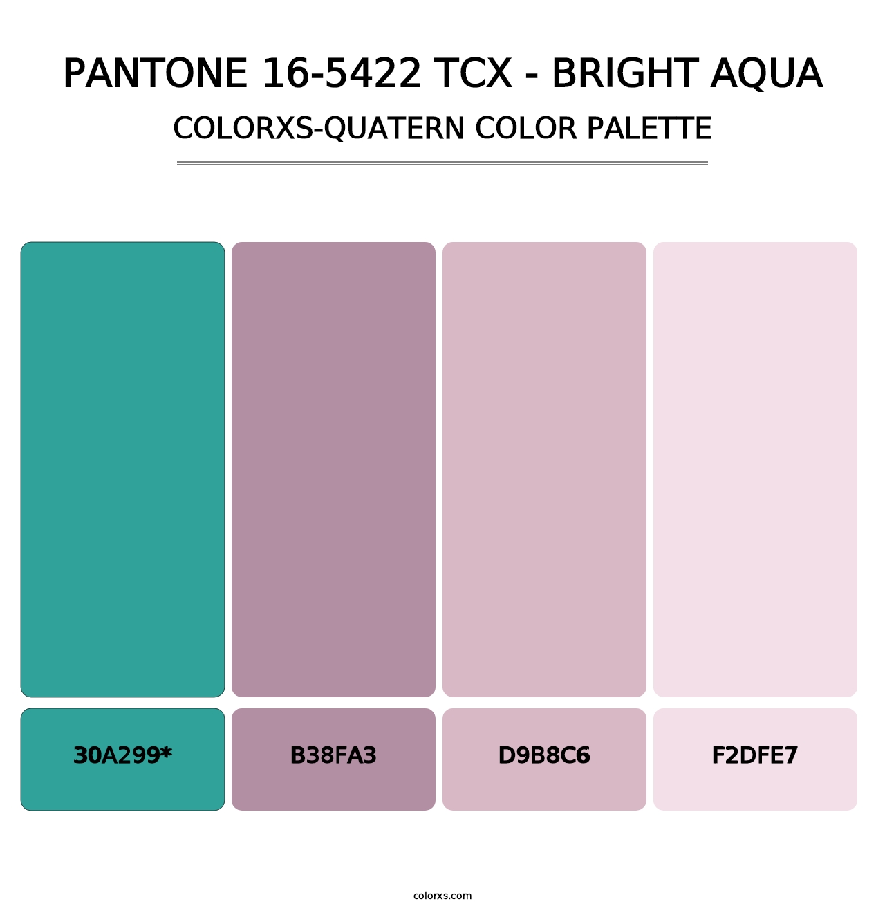 PANTONE 16-5422 TCX - Bright Aqua - Colorxs Quatern Palette