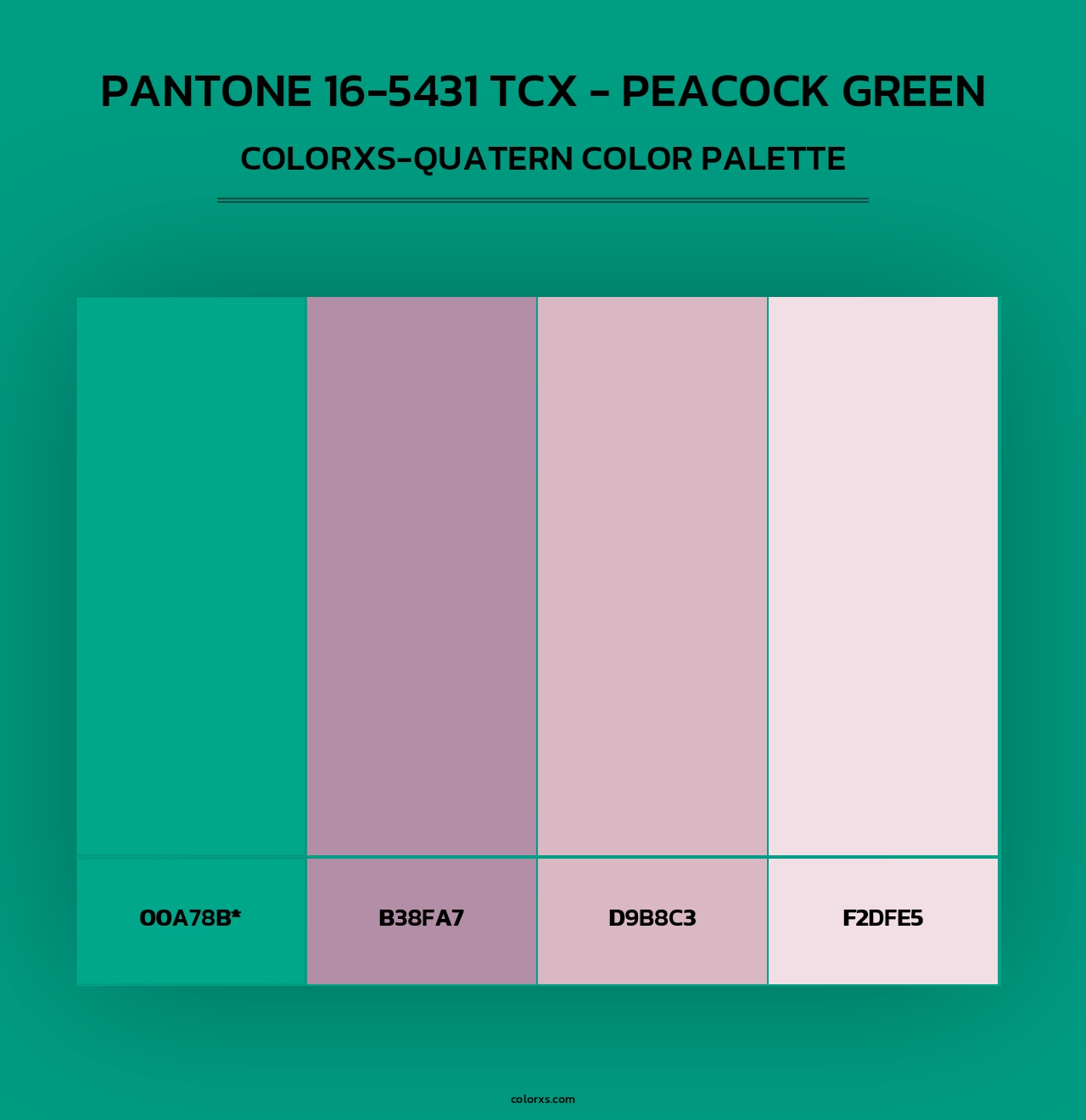 PANTONE 16-5431 TCX - Peacock Green - Colorxs Quad Palette