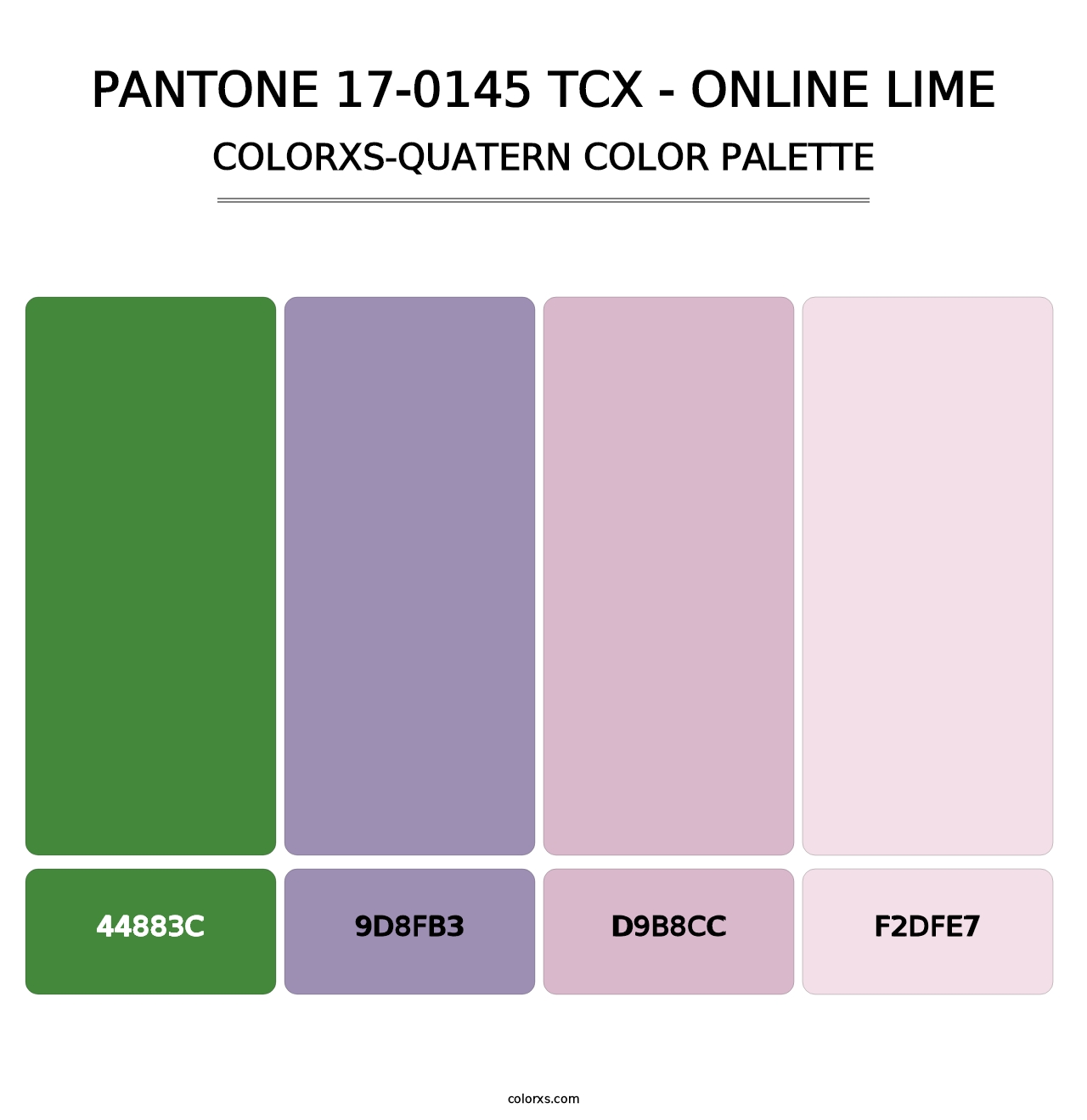 PANTONE 17-0145 TCX - Online Lime - Colorxs Quatern Palette