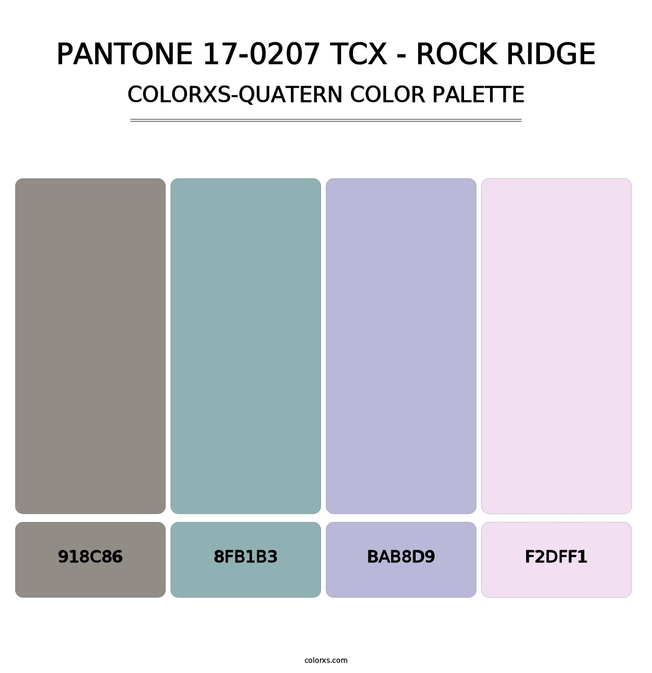 PANTONE 17-0207 TCX - Rock Ridge - Colorxs Quatern Palette