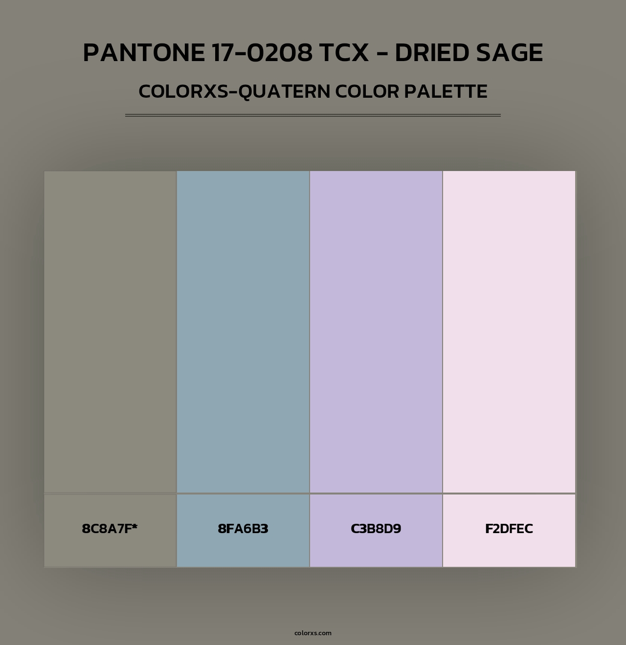 PANTONE 17-0208 TCX - Dried Sage - Colorxs Quad Palette