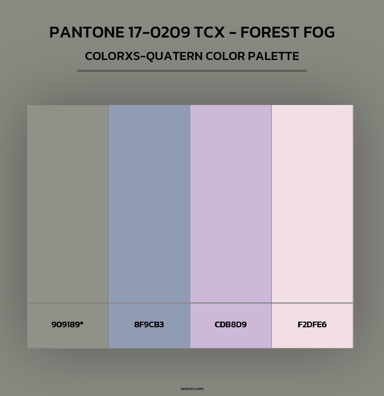 PANTONE 17-0209 TCX - Forest Fog - Colorxs Quad Palette
