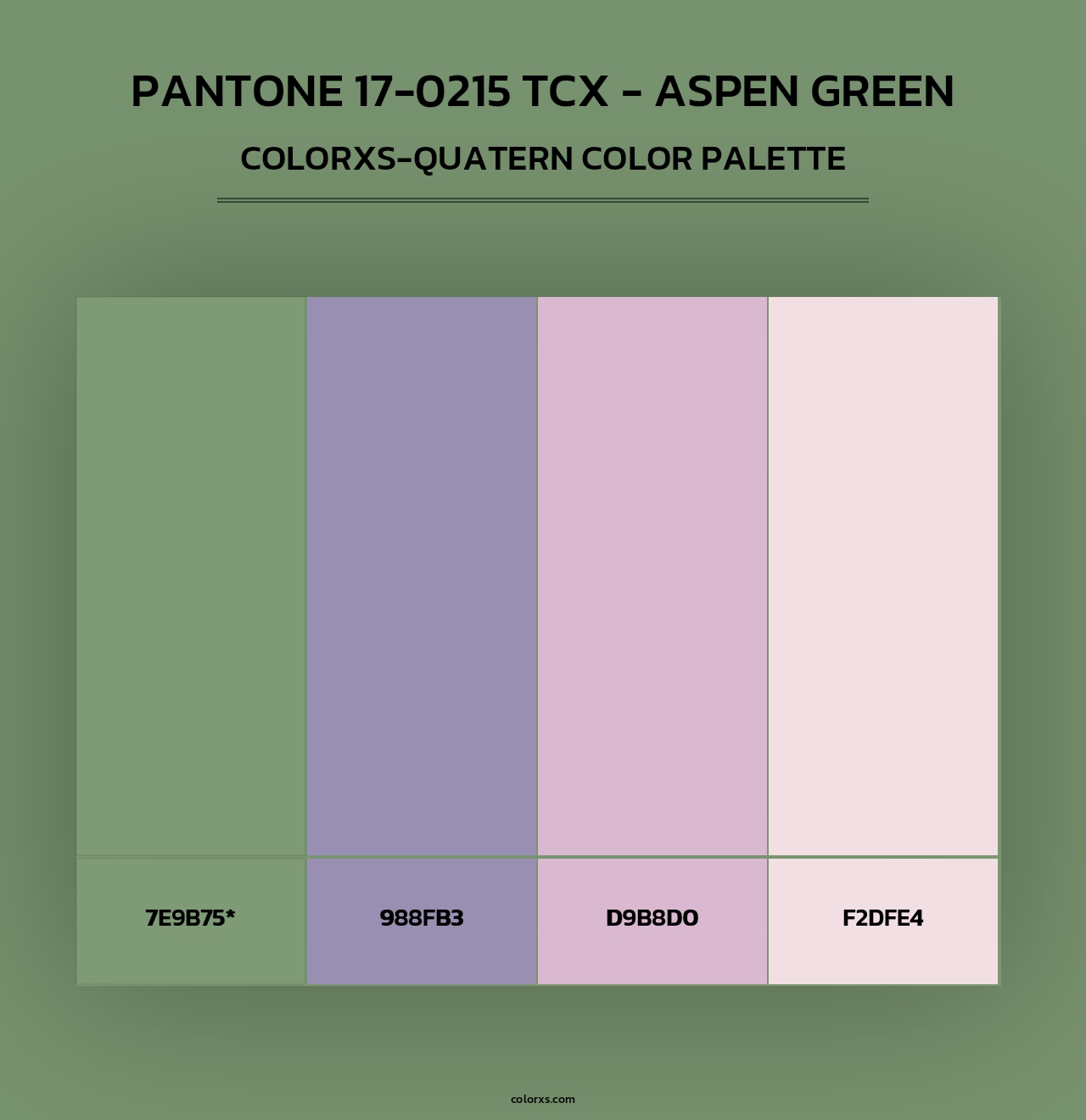 PANTONE 17-0215 TCX - Aspen Green - Colorxs Quad Palette