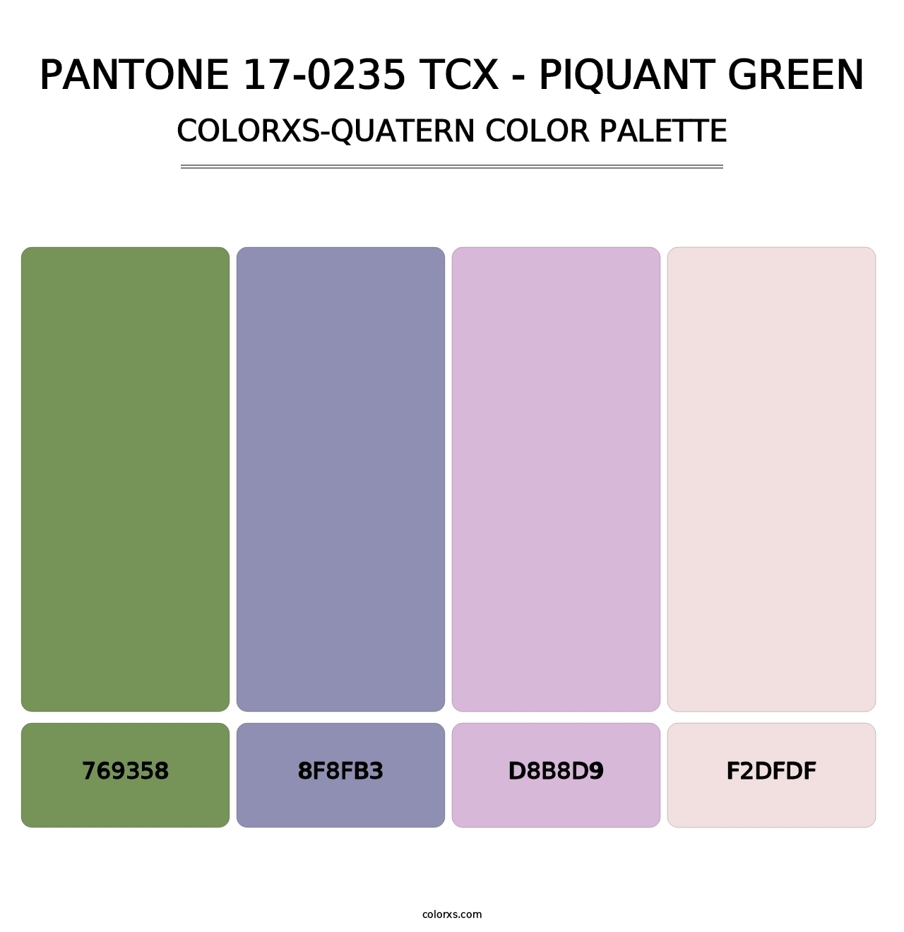 PANTONE 17-0235 TCX - Piquant Green - Colorxs Quatern Palette
