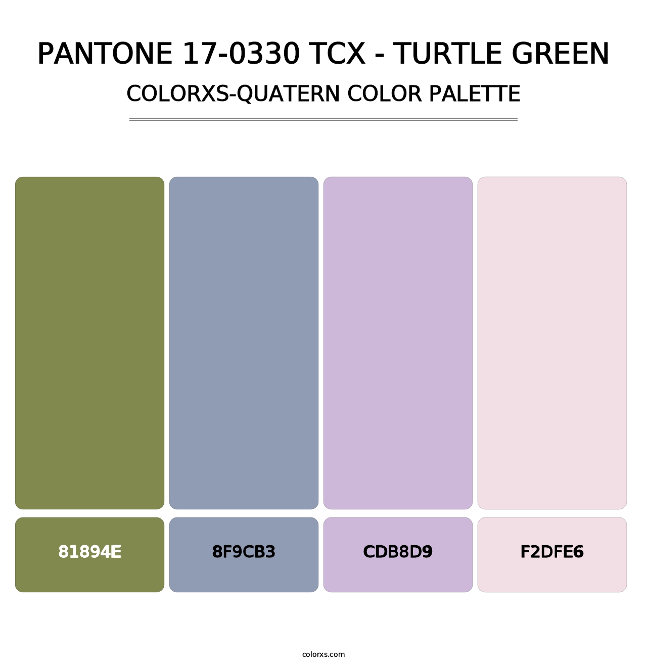 PANTONE 17-0330 TCX - Turtle Green - Colorxs Quatern Palette
