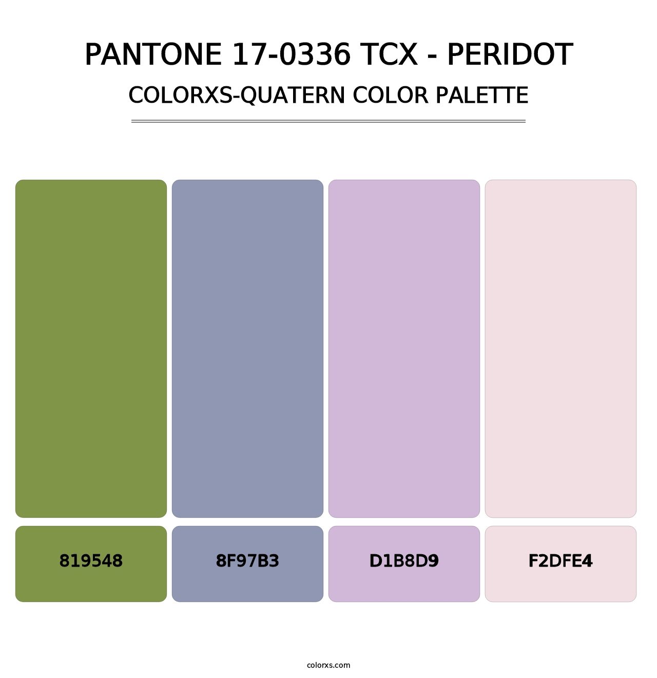 PANTONE 17-0336 TCX - Peridot - Colorxs Quatern Palette