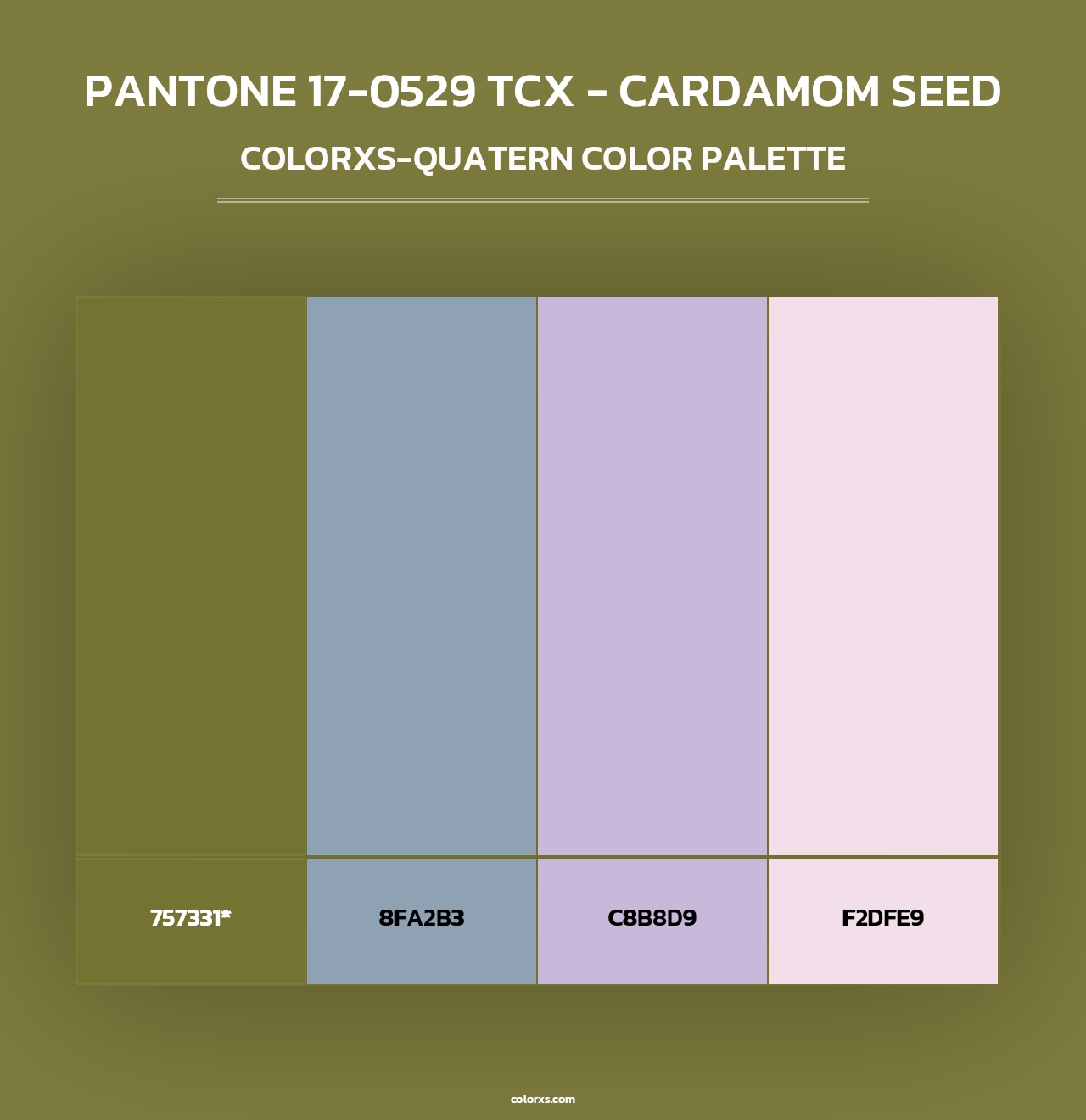 PANTONE 17-0529 TCX - Cardamom Seed - Colorxs Quad Palette