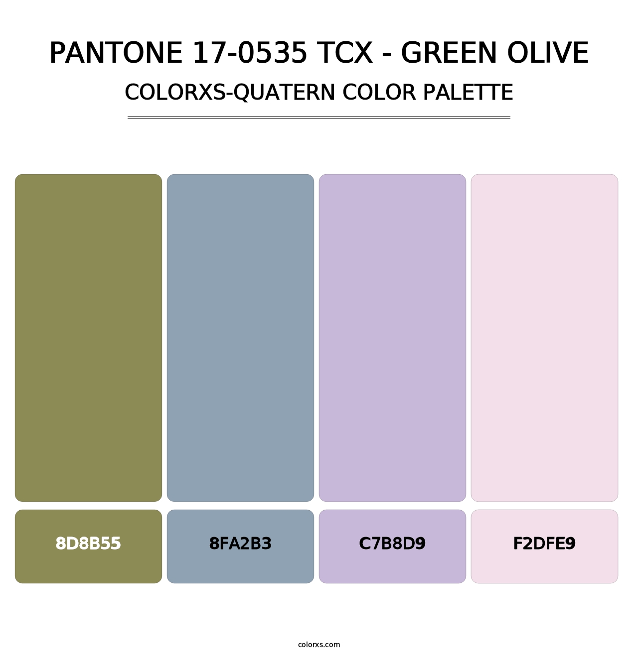 PANTONE 17-0535 TCX - Green Olive - Colorxs Quatern Palette