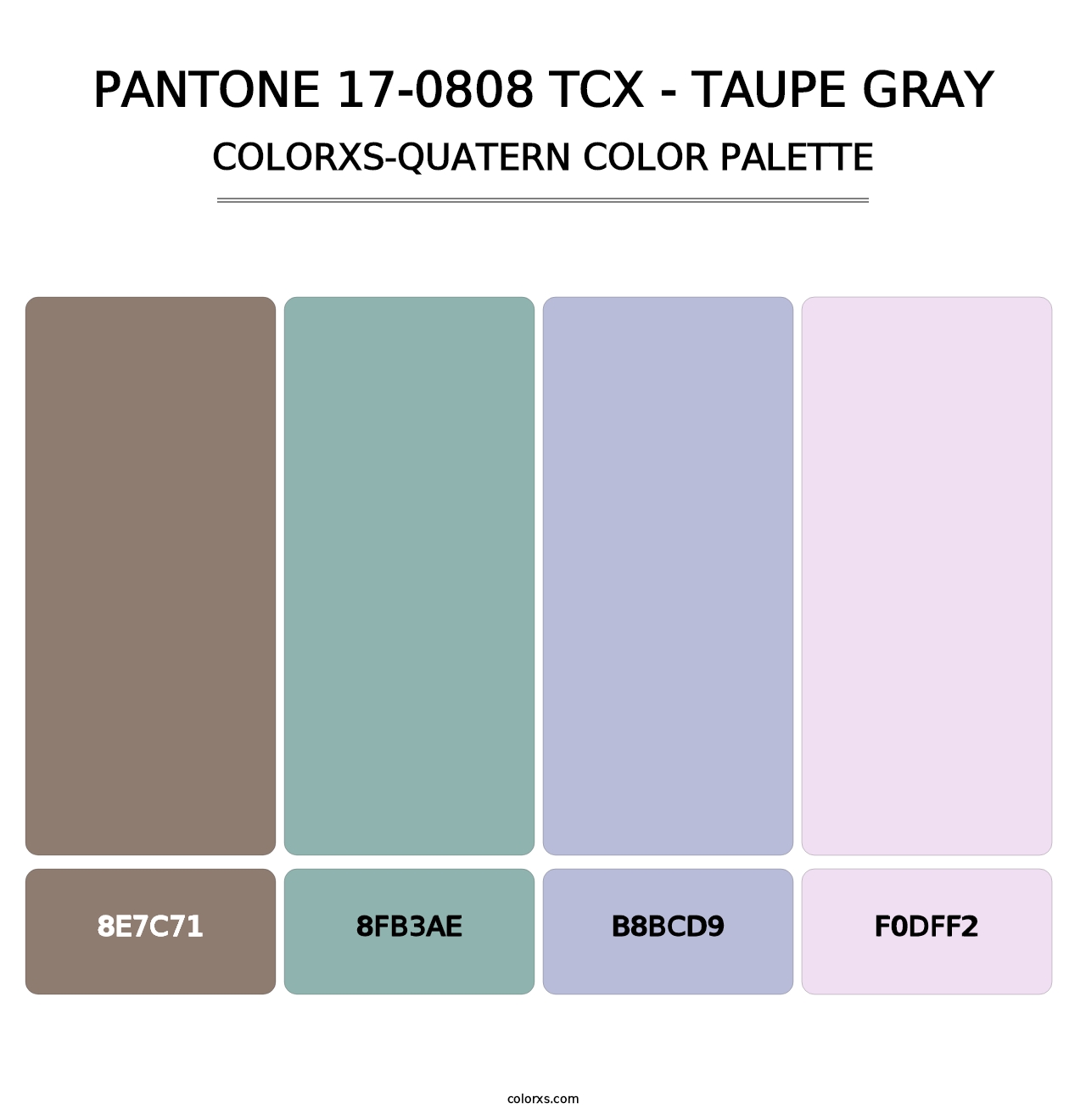 PANTONE 17-0808 TCX - Taupe Gray - Colorxs Quatern Palette