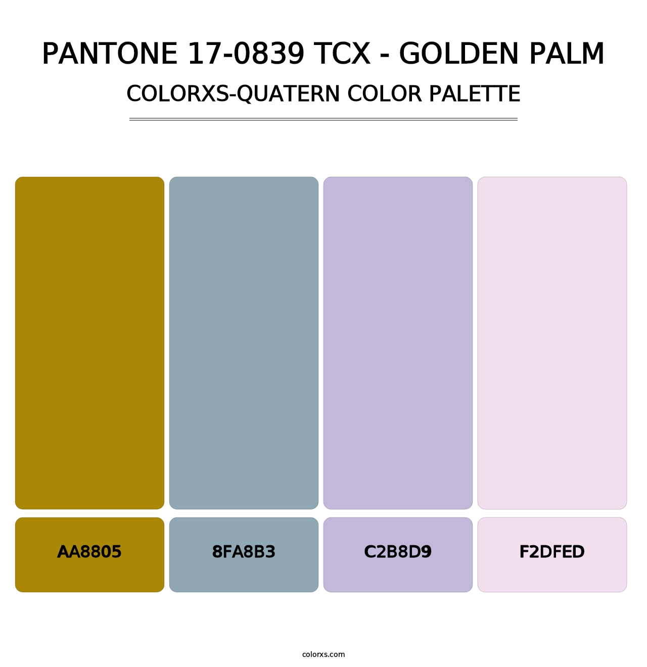 PANTONE 17-0839 TCX - Golden Palm - Colorxs Quatern Palette