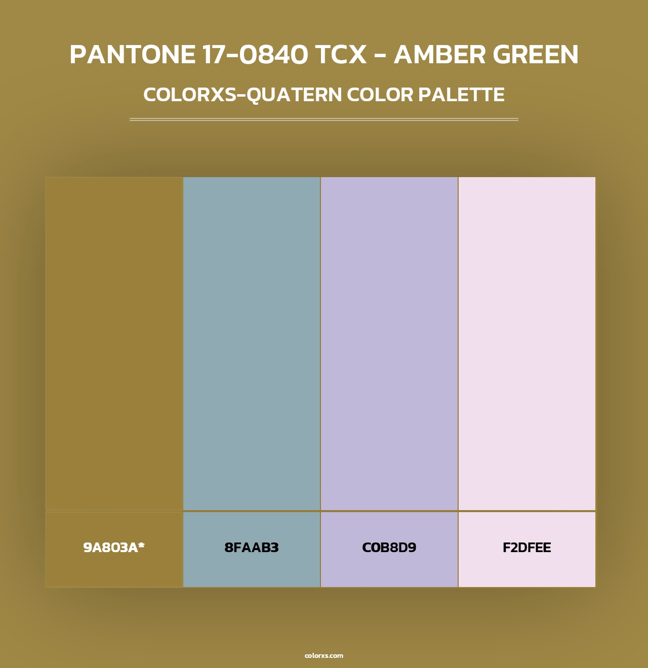 PANTONE 17-0840 TCX - Amber Green - Colorxs Quad Palette