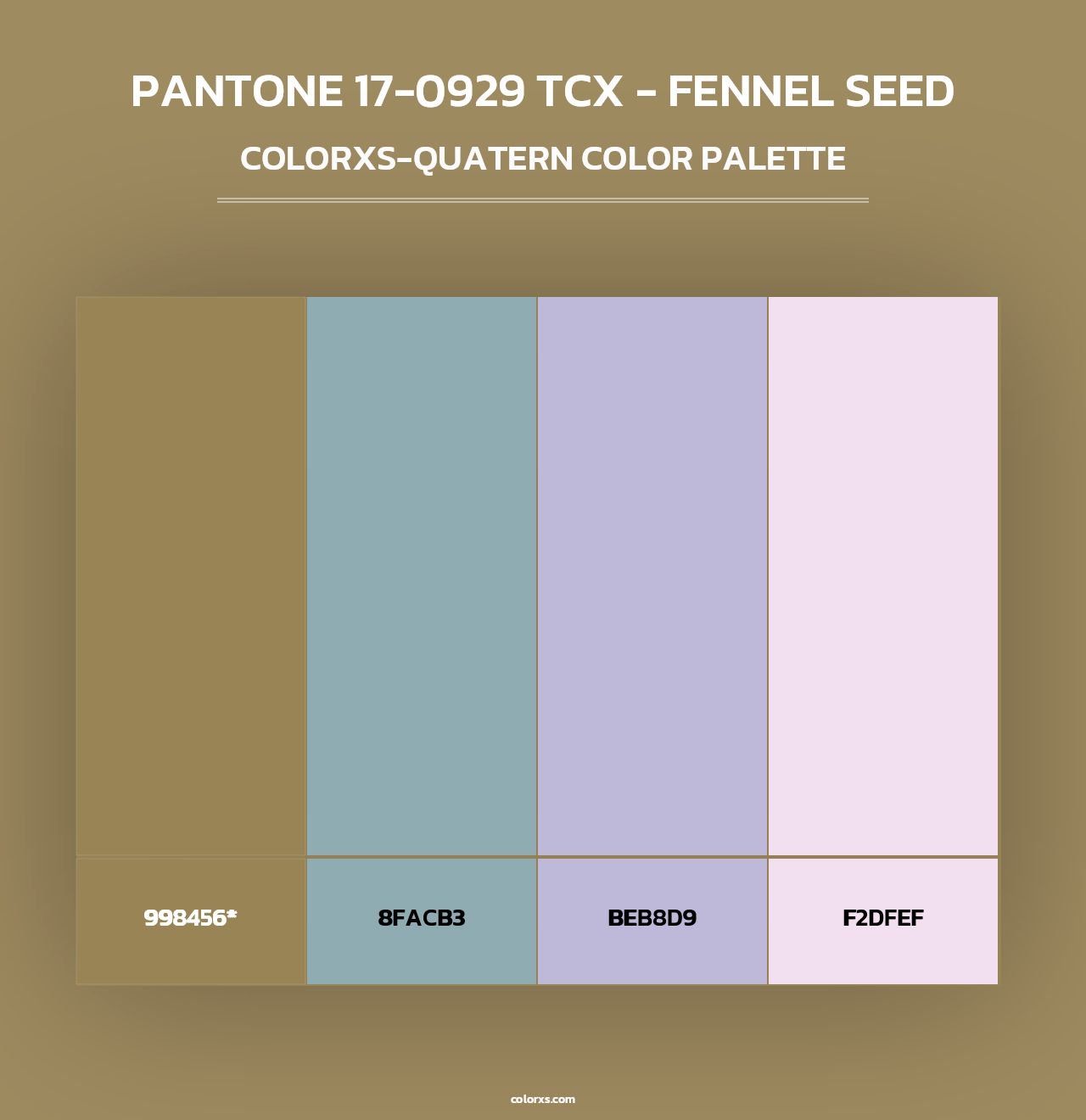PANTONE 17-0929 TCX - Fennel Seed - Colorxs Quad Palette