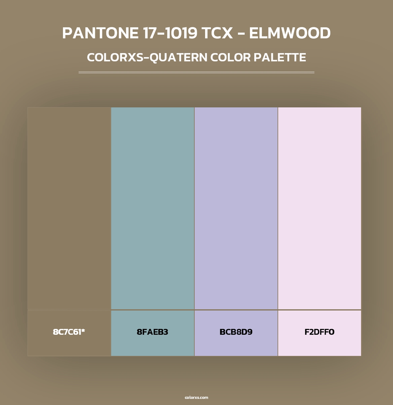 PANTONE 17-1019 TCX - Elmwood - Colorxs Quad Palette