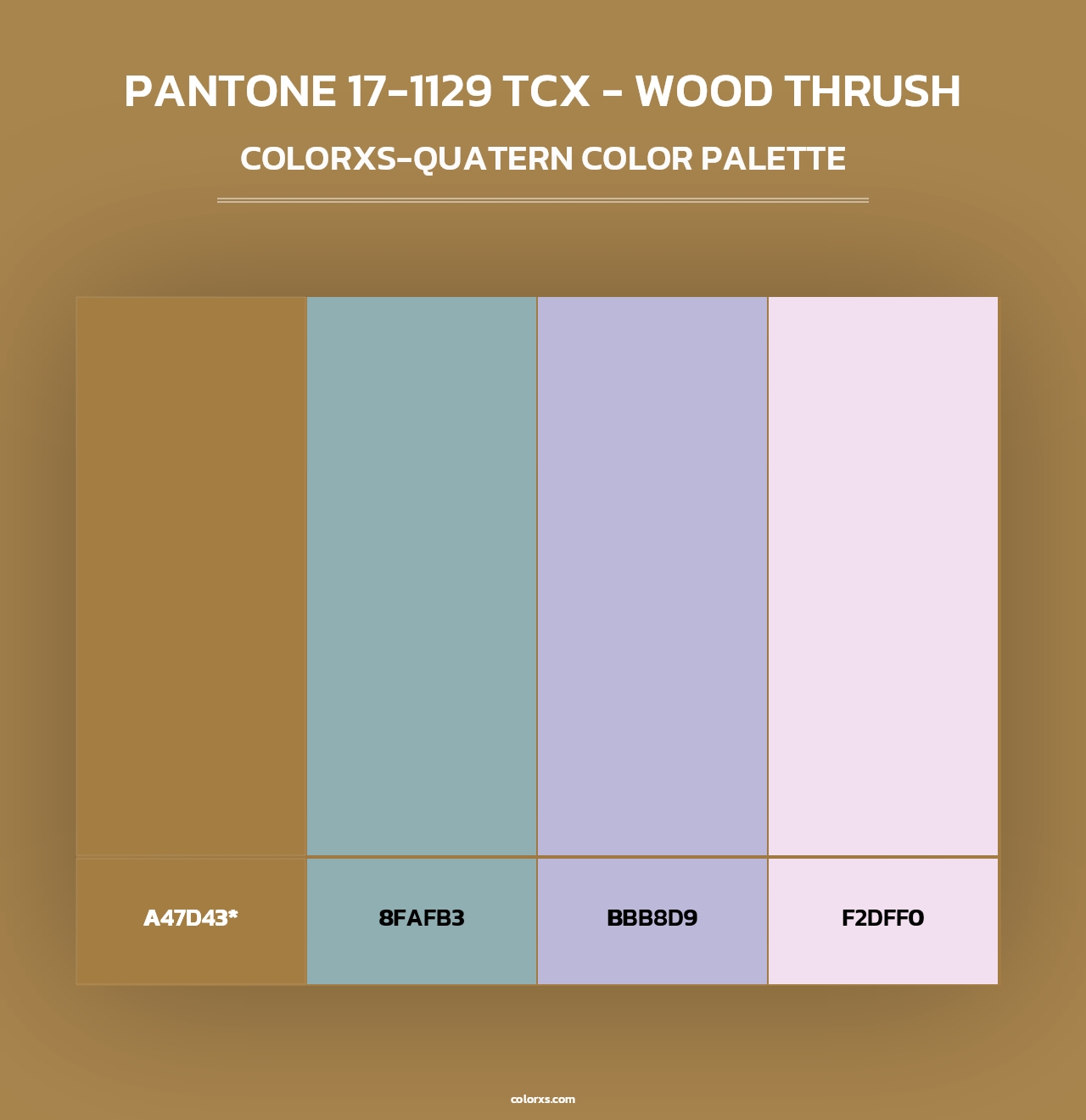 PANTONE 17-1129 TCX - Wood Thrush - Colorxs Quad Palette
