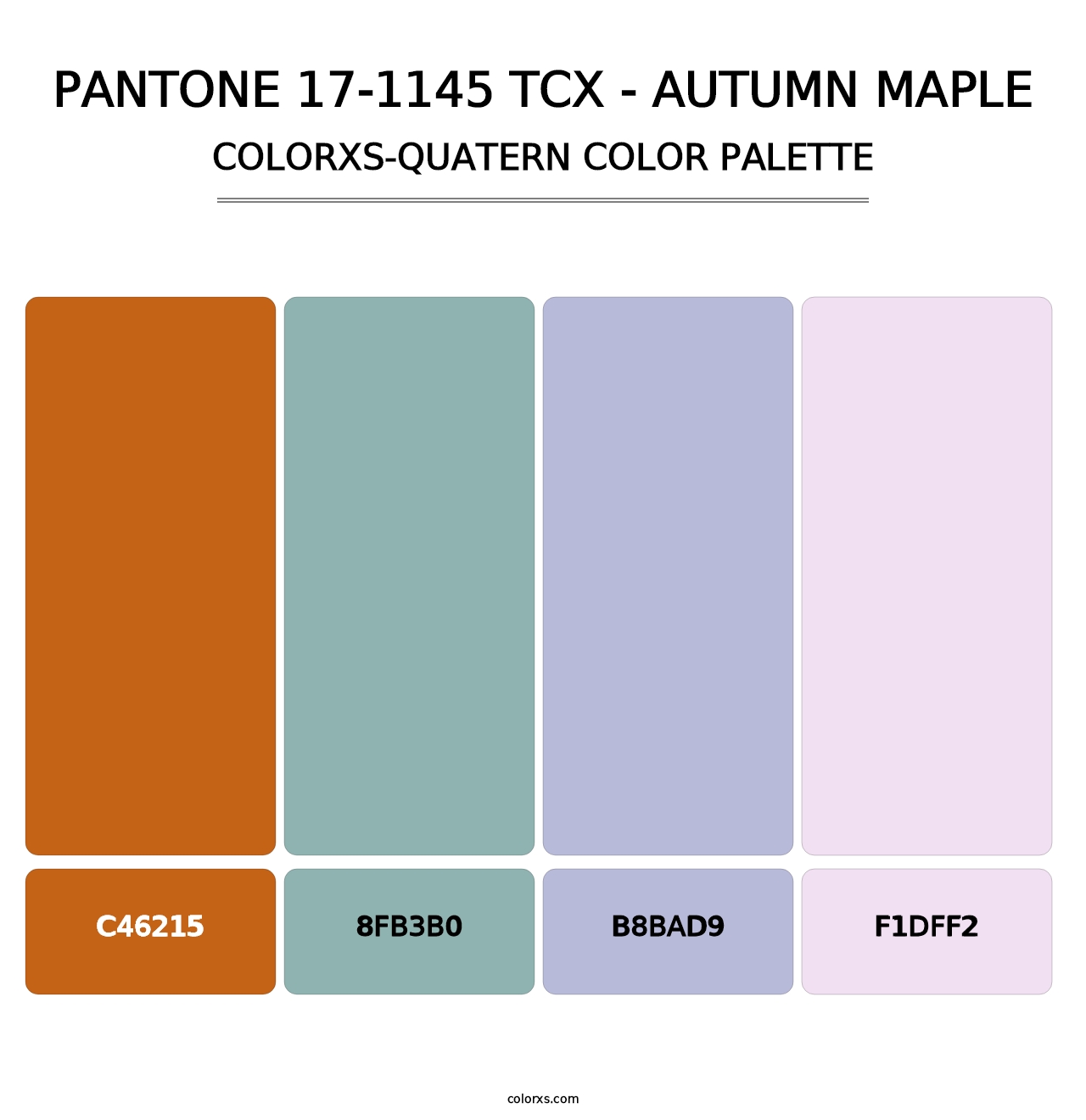 PANTONE 17-1145 TCX - Autumn Maple - Colorxs Quatern Palette