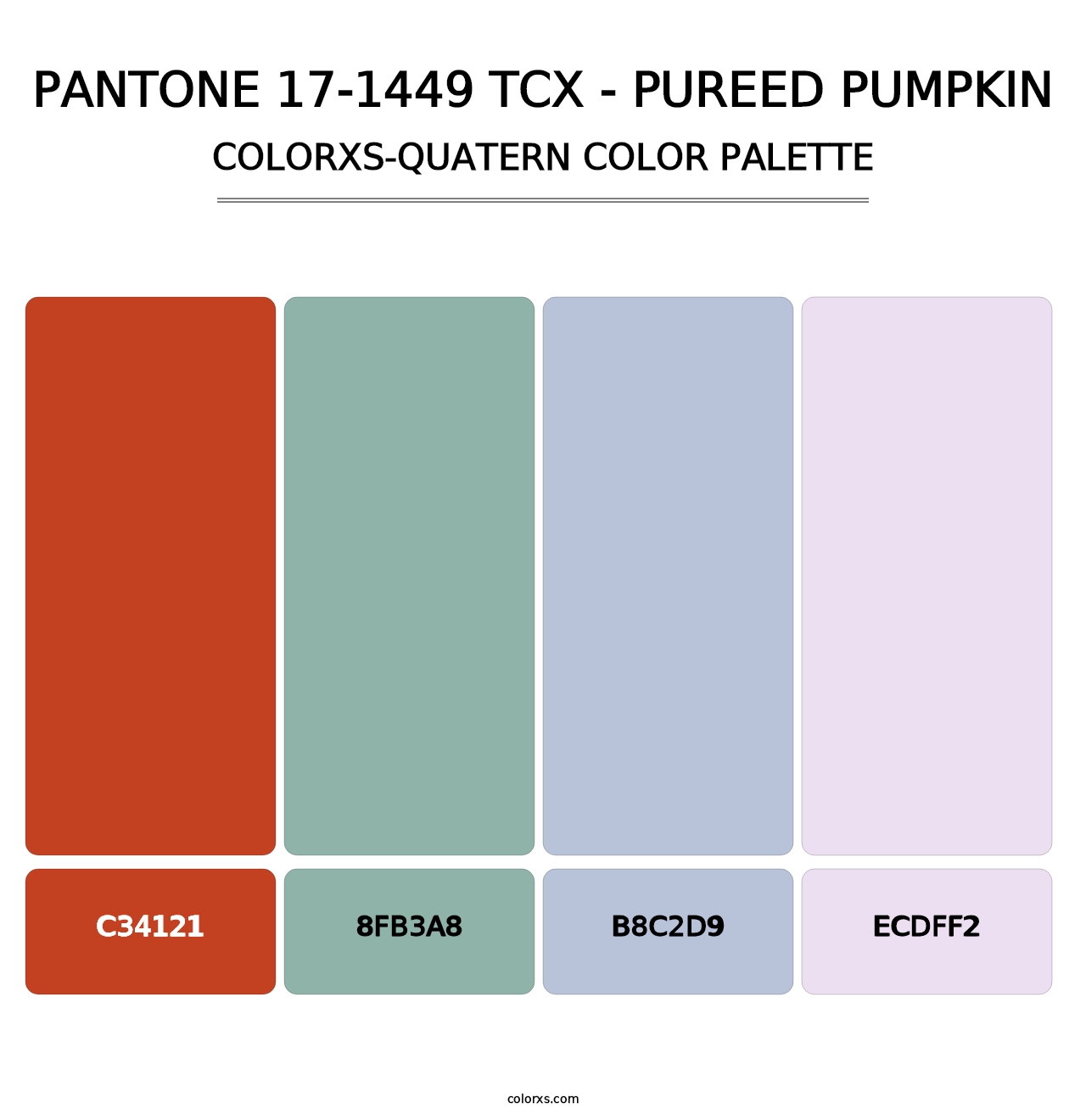 PANTONE 17-1449 TCX - Pureed Pumpkin - Colorxs Quatern Palette