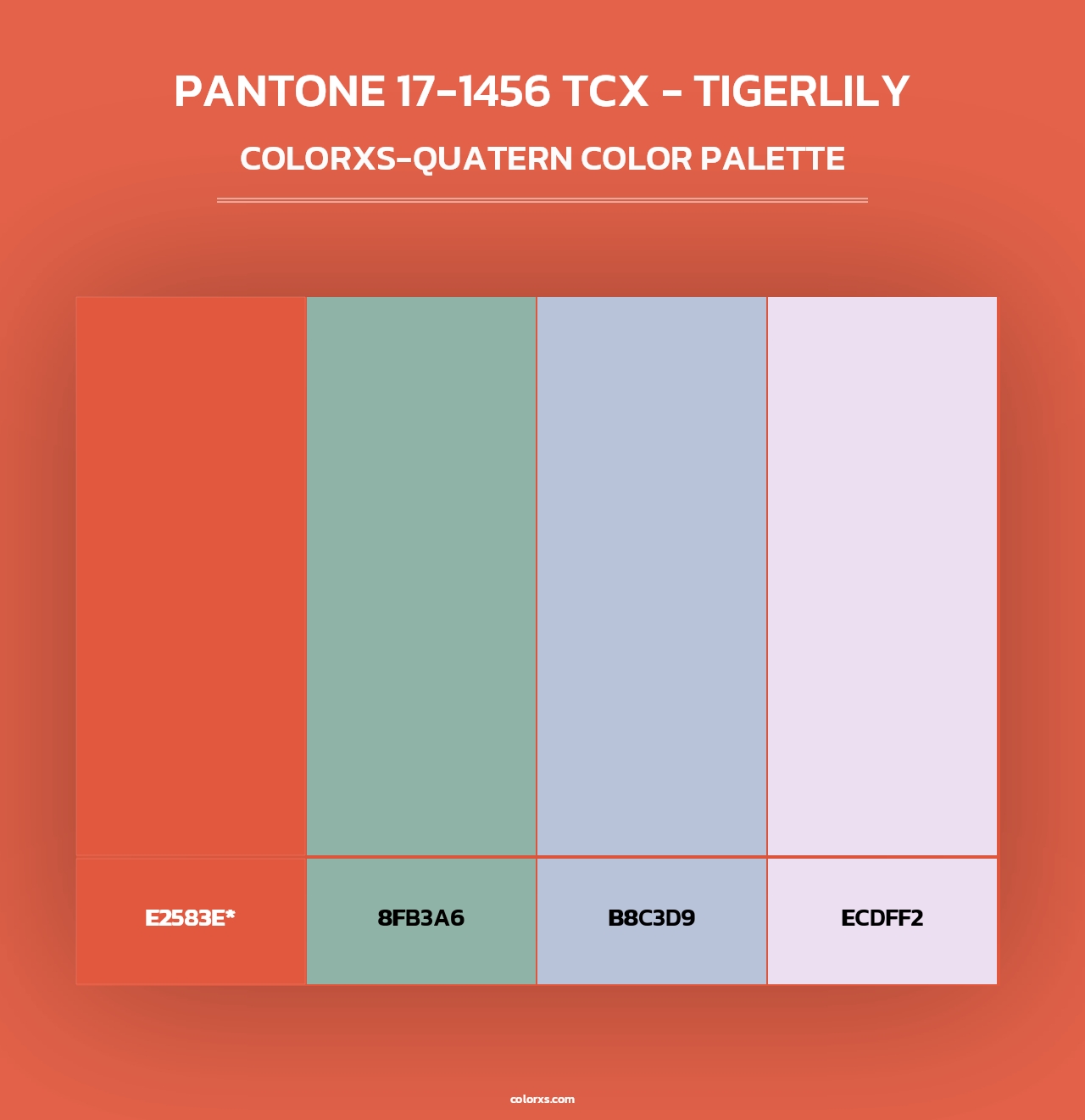 PANTONE 17-1456 TCX - Tigerlily - Colorxs Quad Palette
