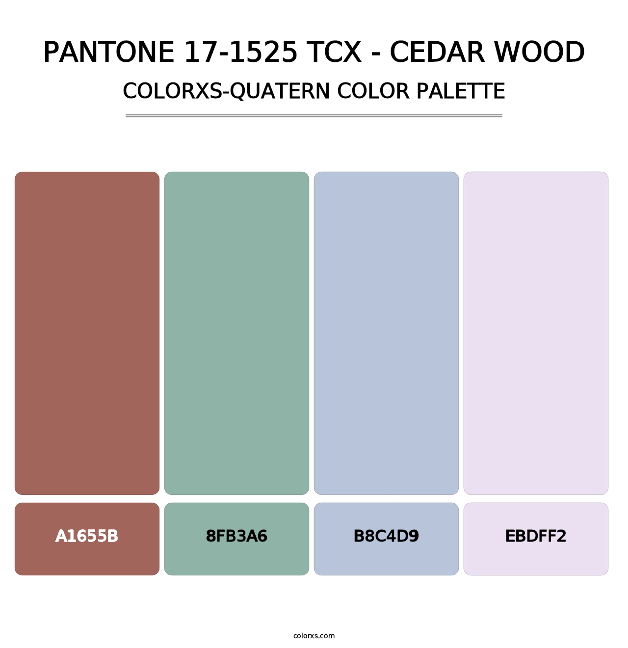 PANTONE 17-1525 TCX - Cedar Wood - Colorxs Quatern Palette
