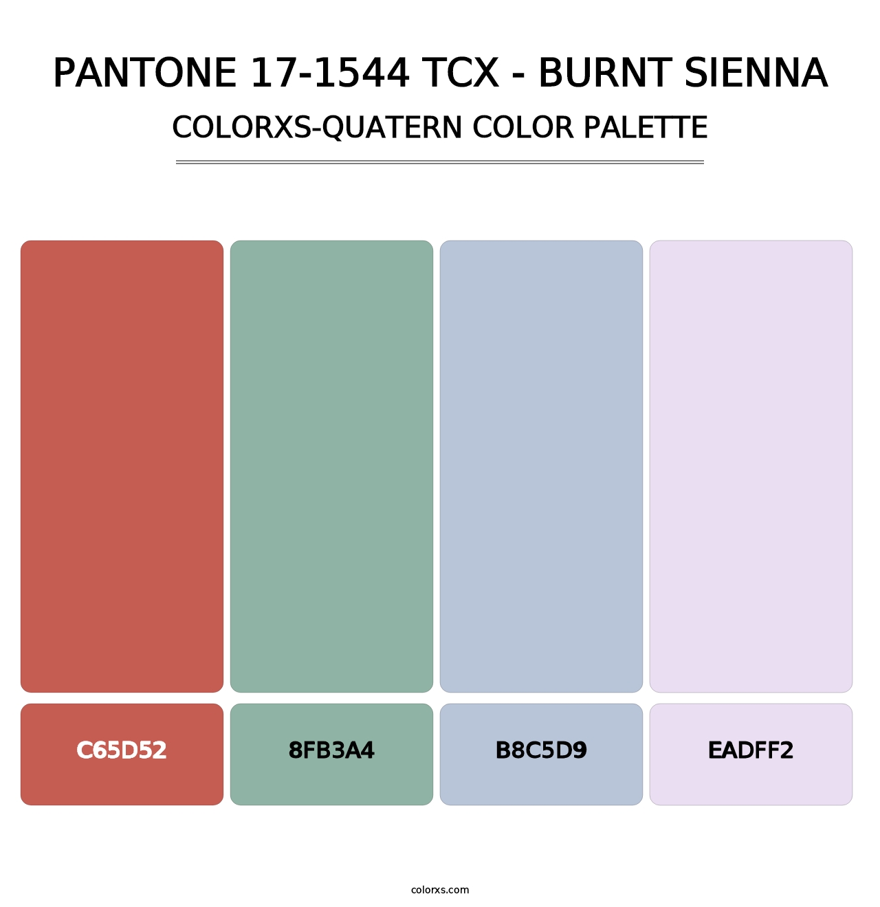 PANTONE 17-1544 TCX - Burnt Sienna - Colorxs Quatern Palette