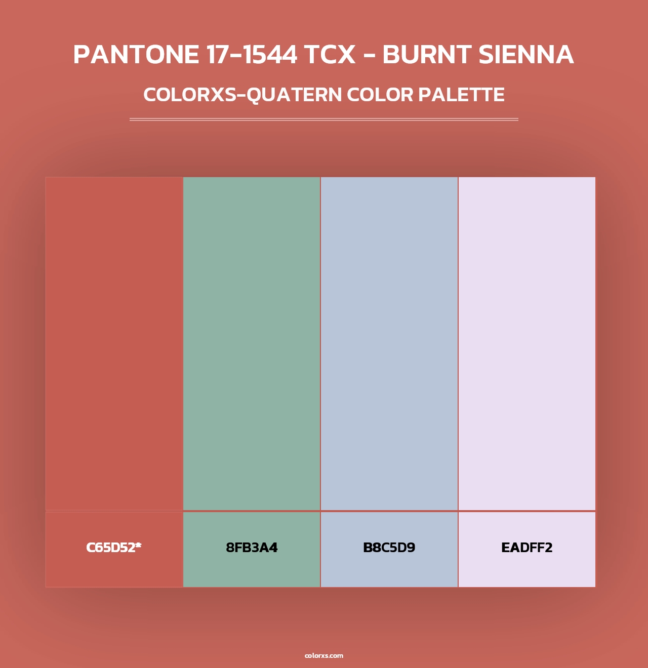 PANTONE 17-1544 TCX - Burnt Sienna - Colorxs Quad Palette