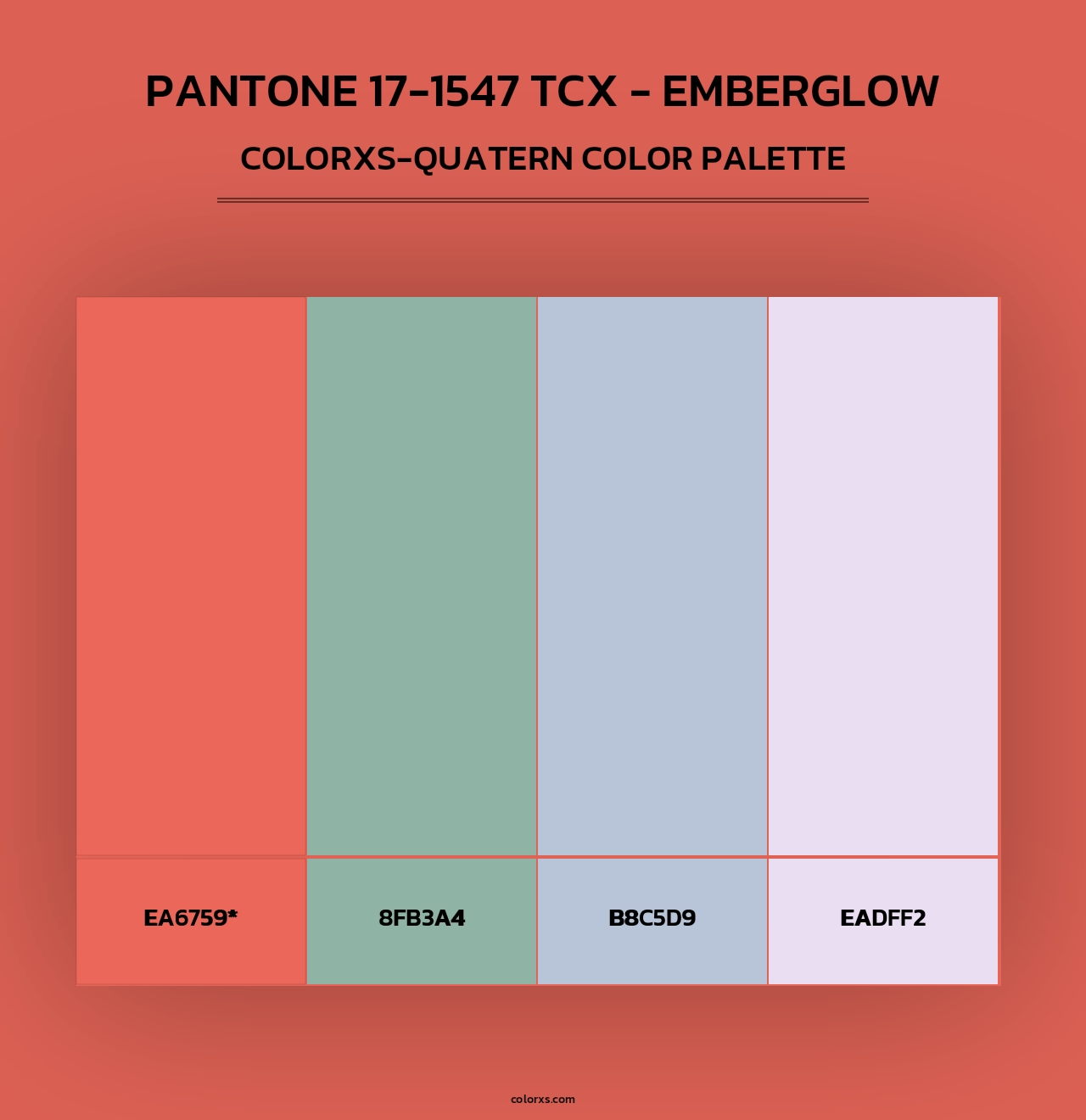 PANTONE 17-1547 TCX - Emberglow - Colorxs Quad Palette