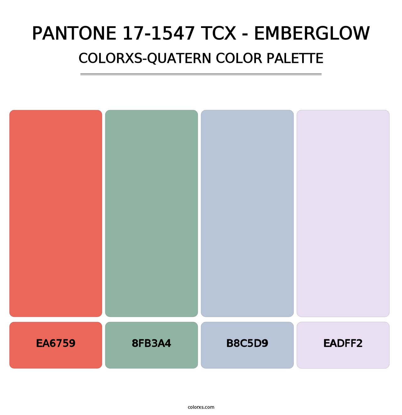 PANTONE 17-1547 TCX - Emberglow - Colorxs Quatern Palette