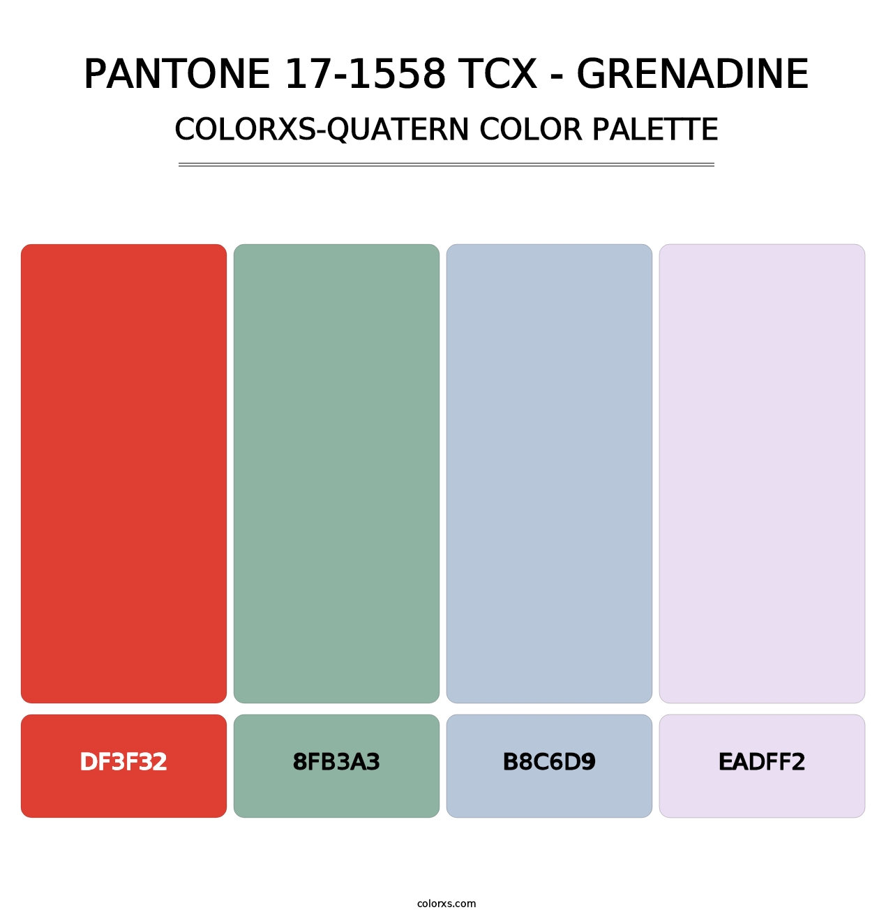 PANTONE 17-1558 TCX - Grenadine - Colorxs Quatern Palette