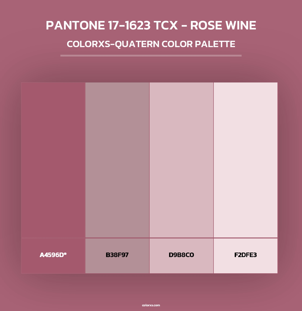 PANTONE 17-1623 TCX - Rose Wine - Colorxs Quad Palette
