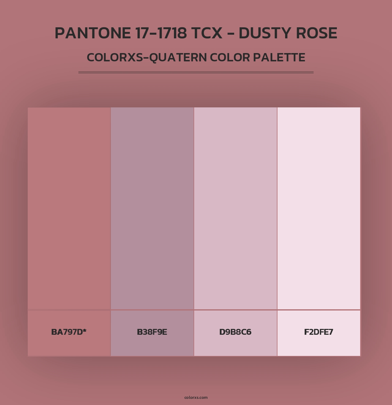 PANTONE 17-1718 TCX - Dusty Rose - Colorxs Quad Palette