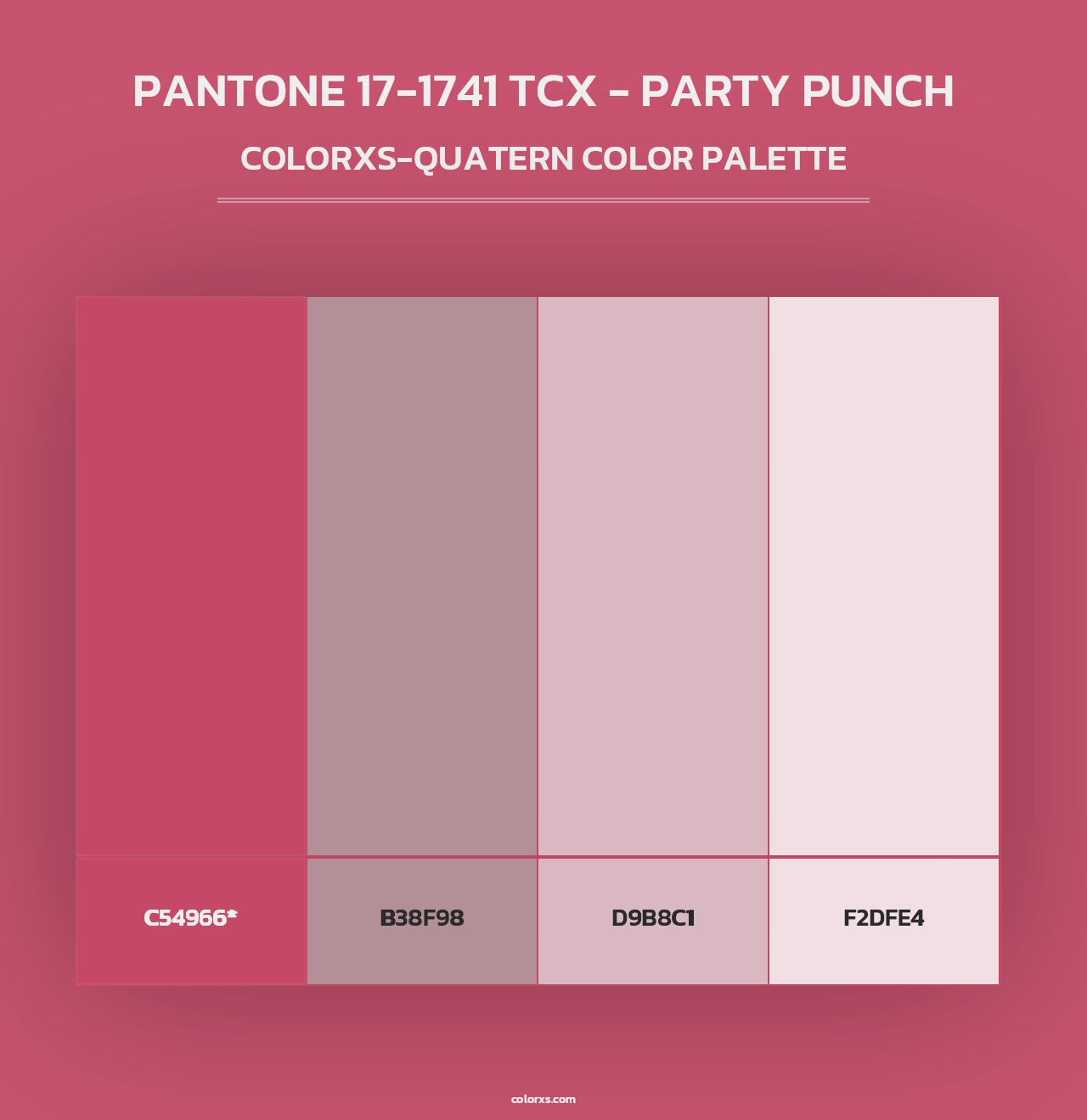 PANTONE 17-1741 TCX - Party Punch - Colorxs Quad Palette