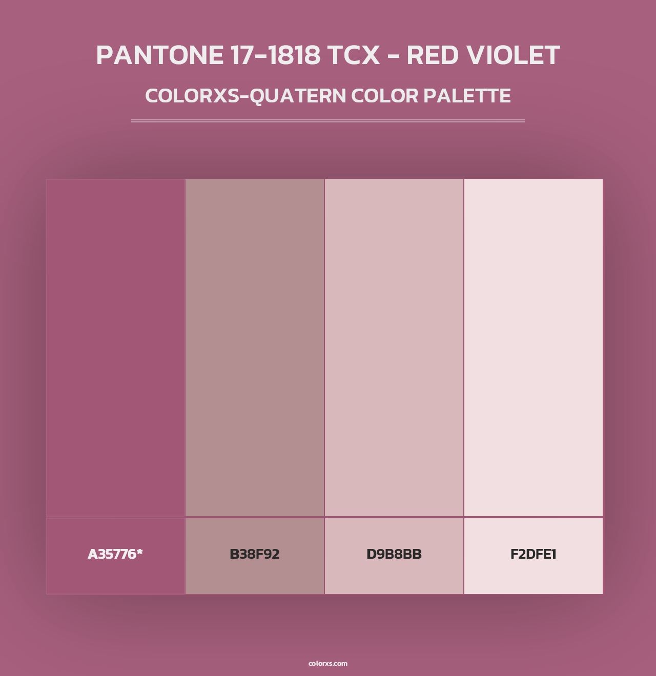 PANTONE 17-1818 TCX - Red Violet - Colorxs Quad Palette