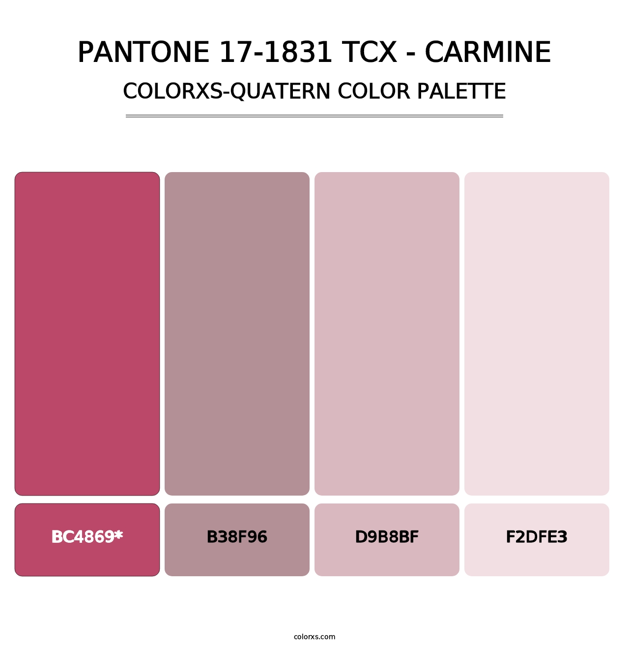 PANTONE 17-1831 TCX - Carmine - Colorxs Quatern Palette