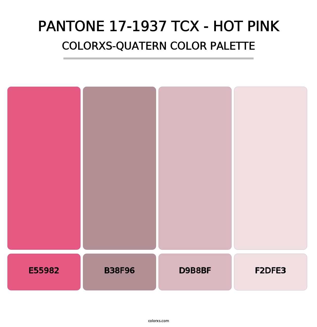 PANTONE 17-1937 TCX - Hot Pink - Colorxs Quatern Palette