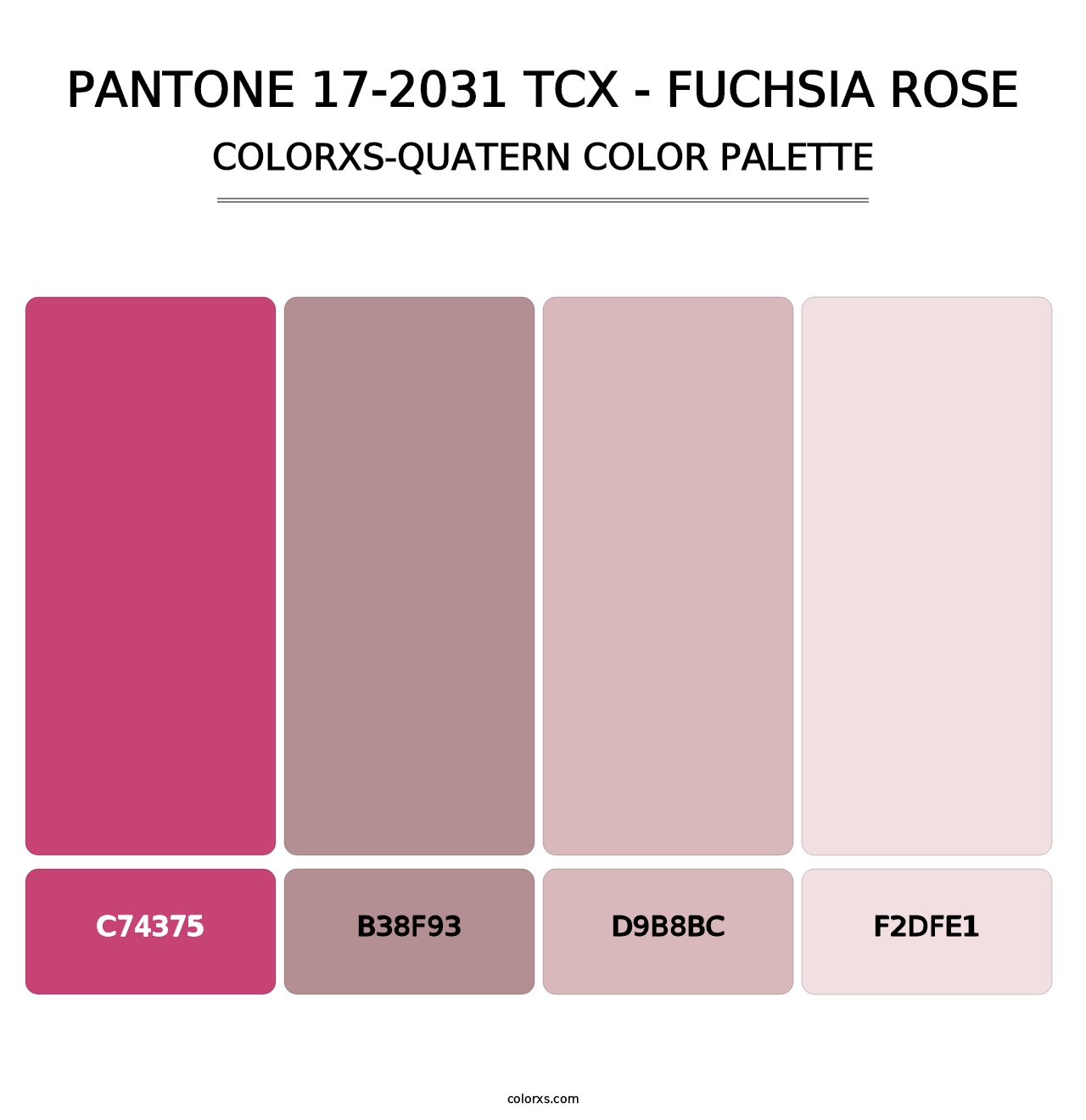 PANTONE 17-2031 TCX - Fuchsia Rose - Colorxs Quatern Palette