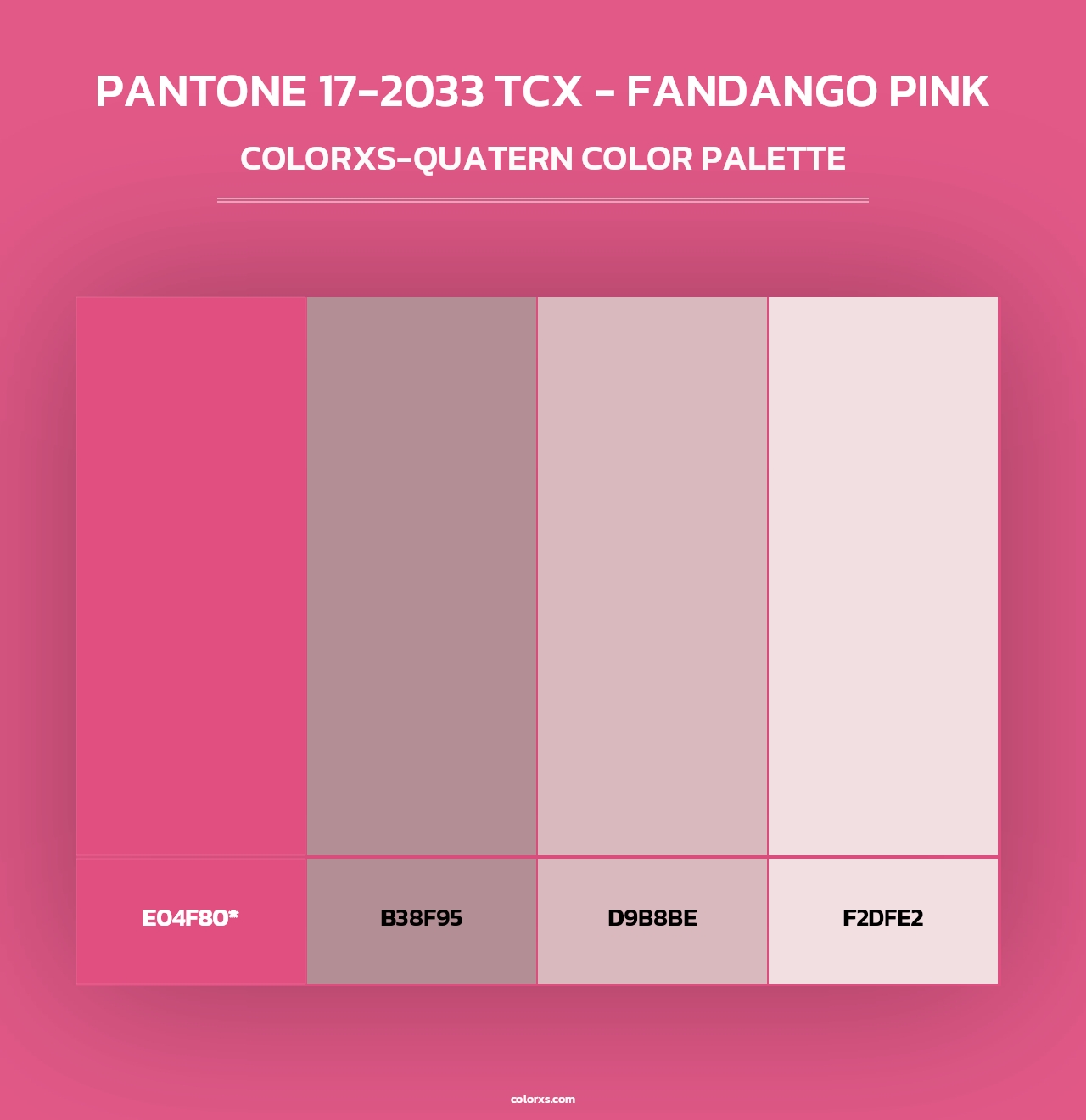 PANTONE 17-2033 TCX - Fandango Pink - Colorxs Quad Palette