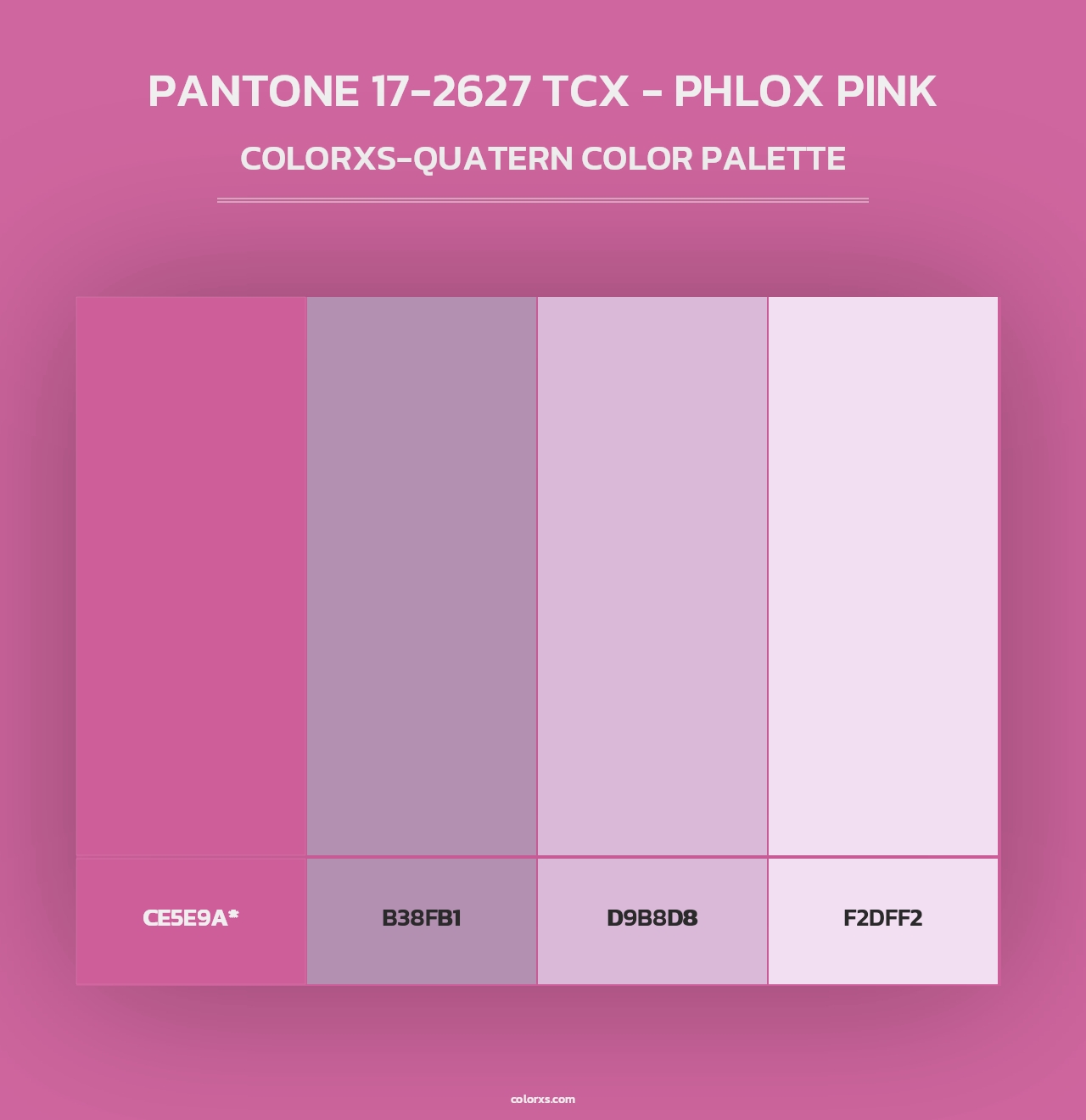 PANTONE 17-2627 TCX - Phlox Pink - Colorxs Quad Palette
