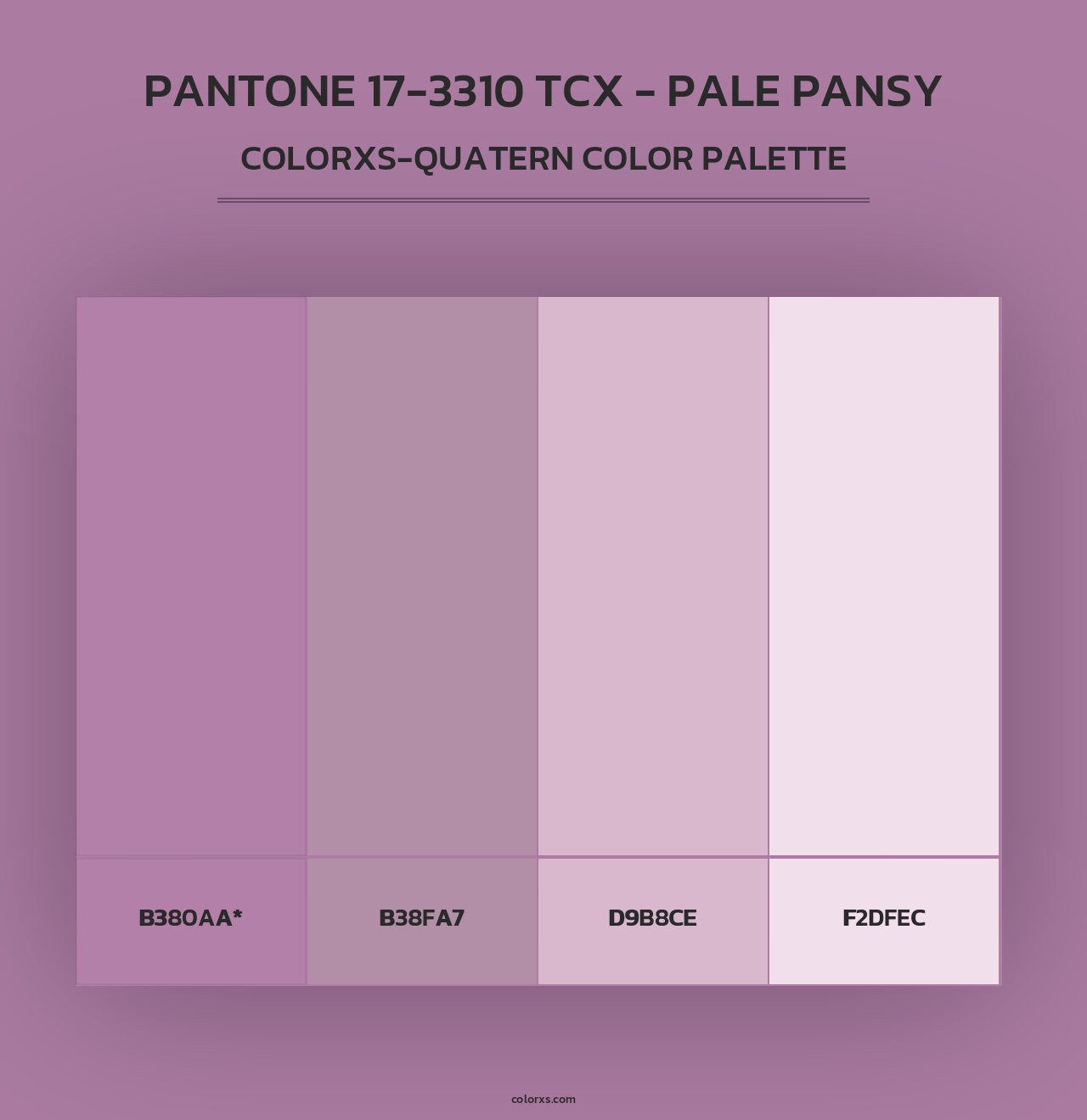 PANTONE 17-3310 TCX - Pale Pansy - Colorxs Quad Palette