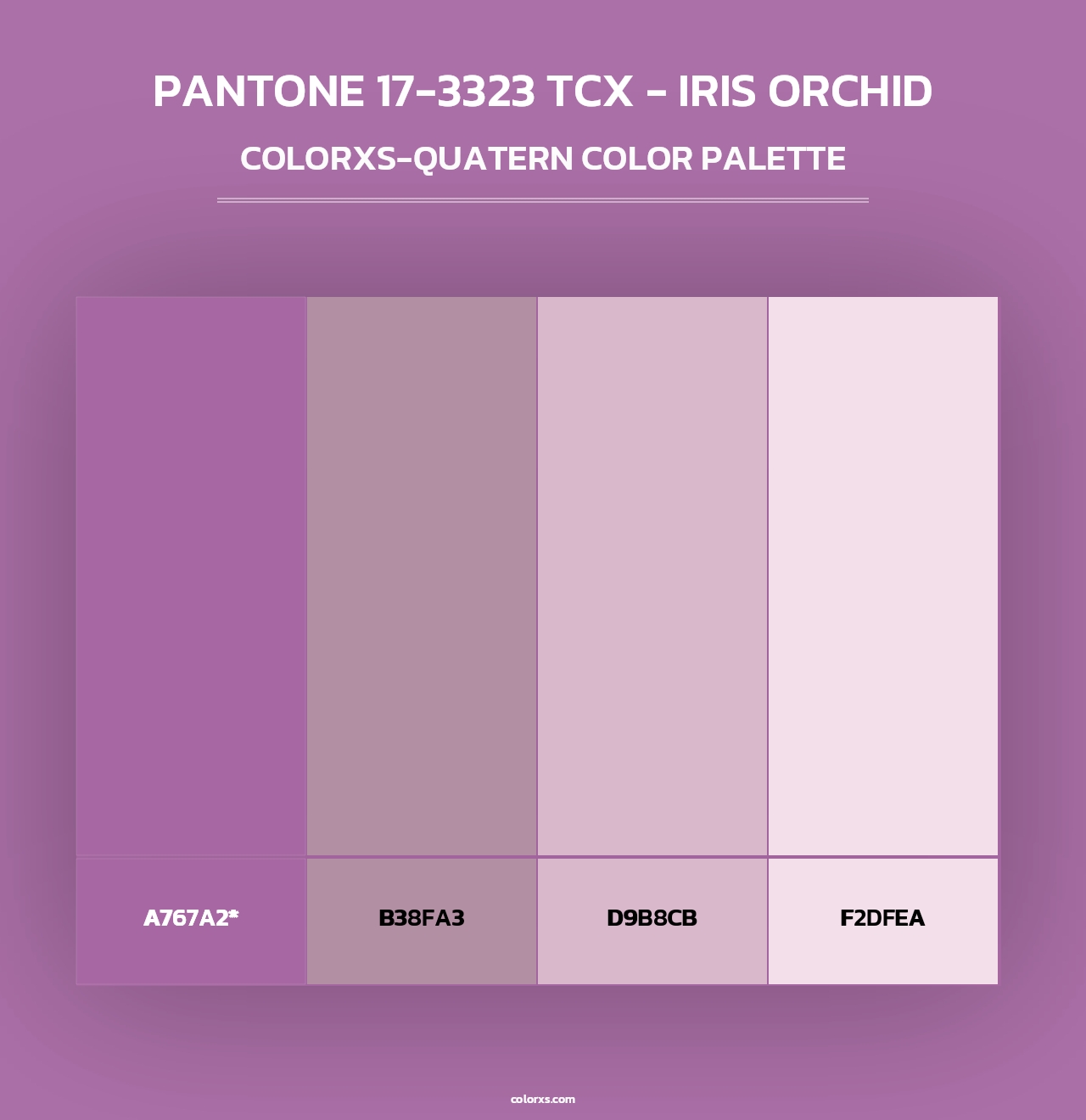 PANTONE 17-3323 TCX - Iris Orchid - Colorxs Quad Palette