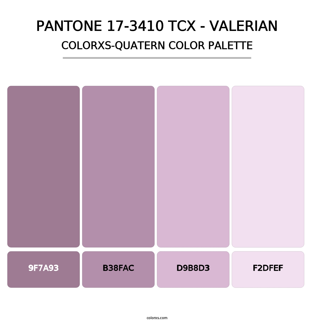PANTONE 17-3410 TCX - Valerian - Colorxs Quatern Palette