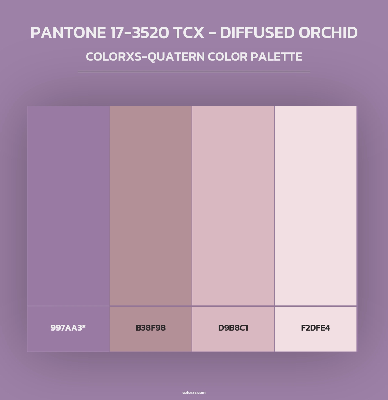 PANTONE 17-3520 TCX - Diffused Orchid - Colorxs Quad Palette