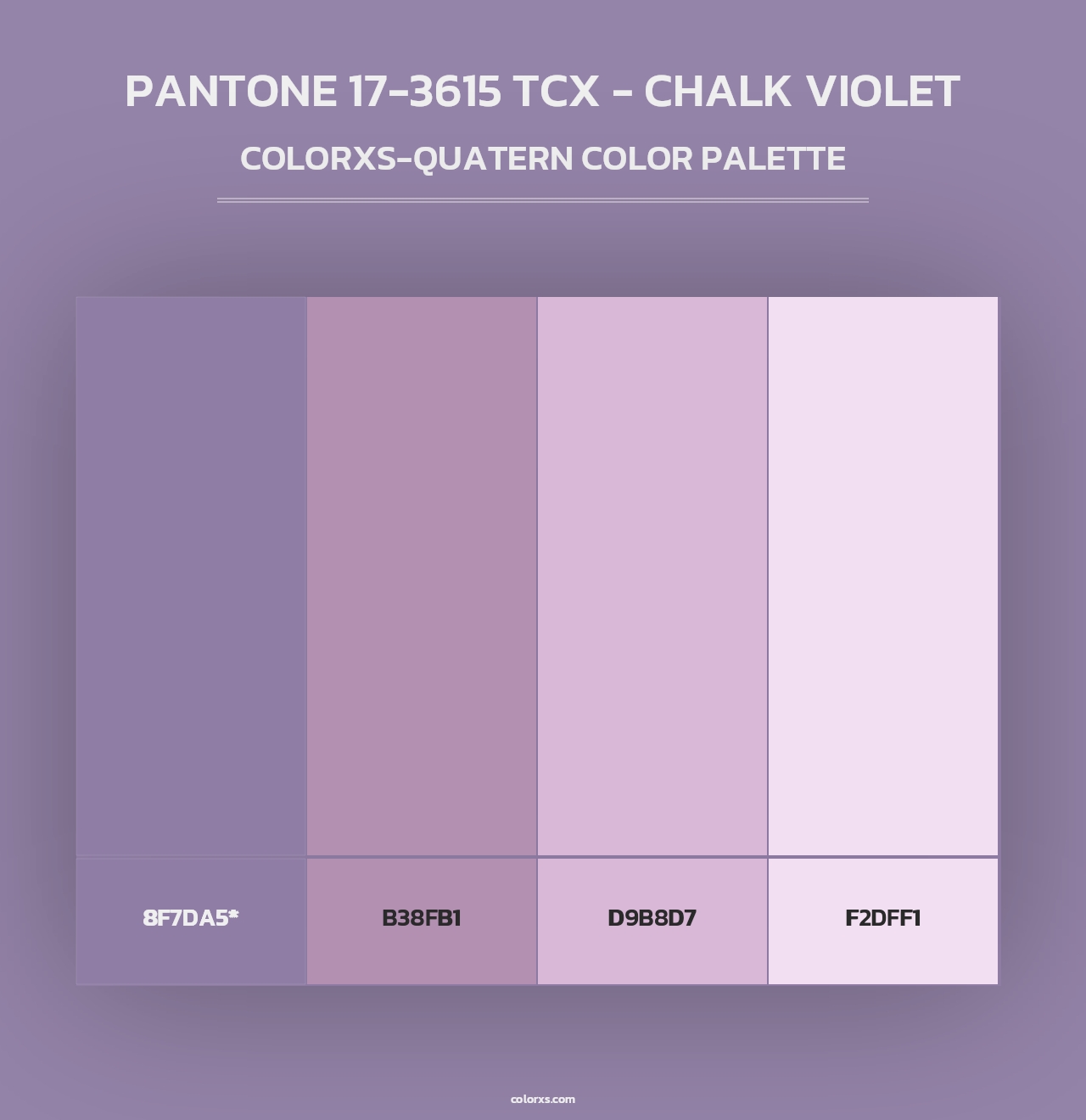 PANTONE 17-3615 TCX - Chalk Violet - Colorxs Quad Palette