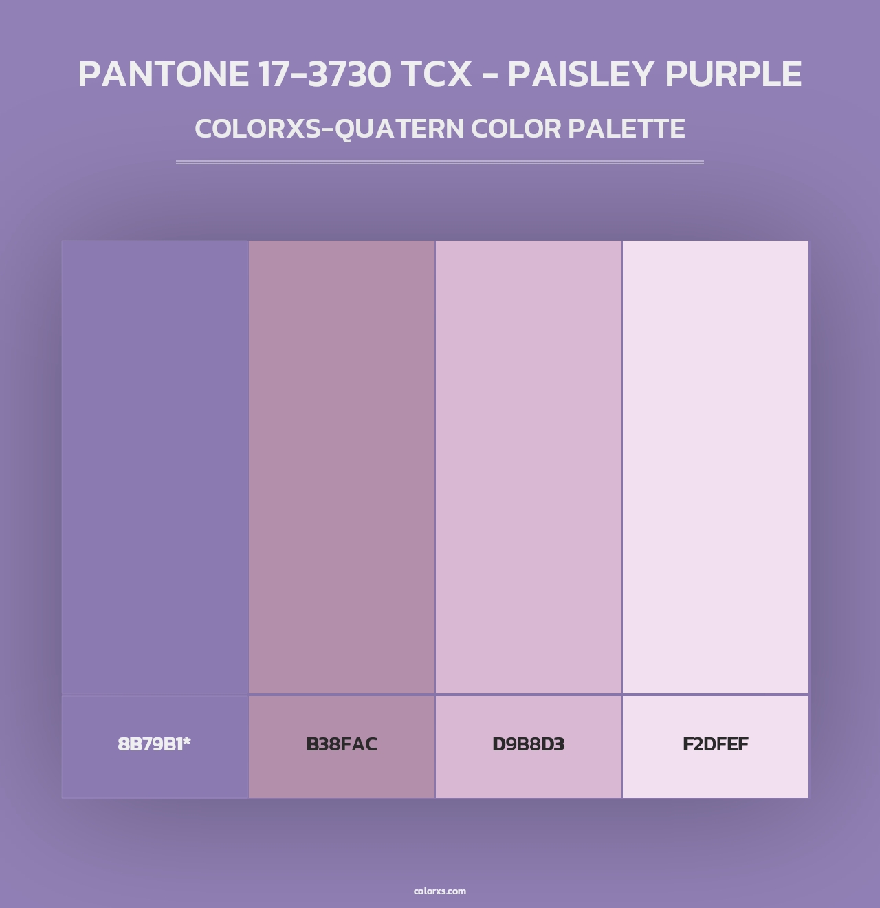 PANTONE 17-3730 TCX - Paisley Purple - Colorxs Quad Palette