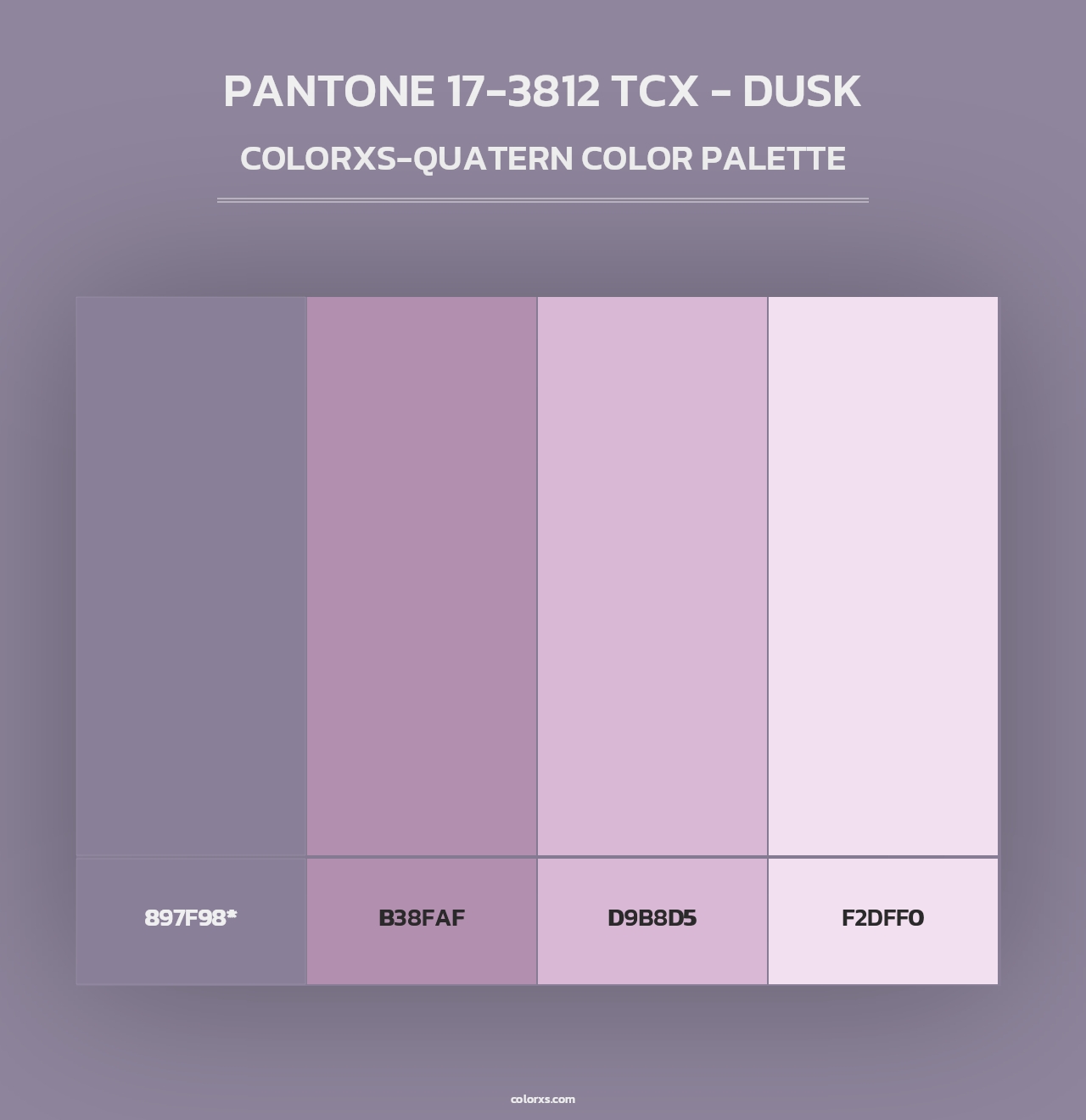 PANTONE 17-3812 TCX - Dusk - Colorxs Quad Palette