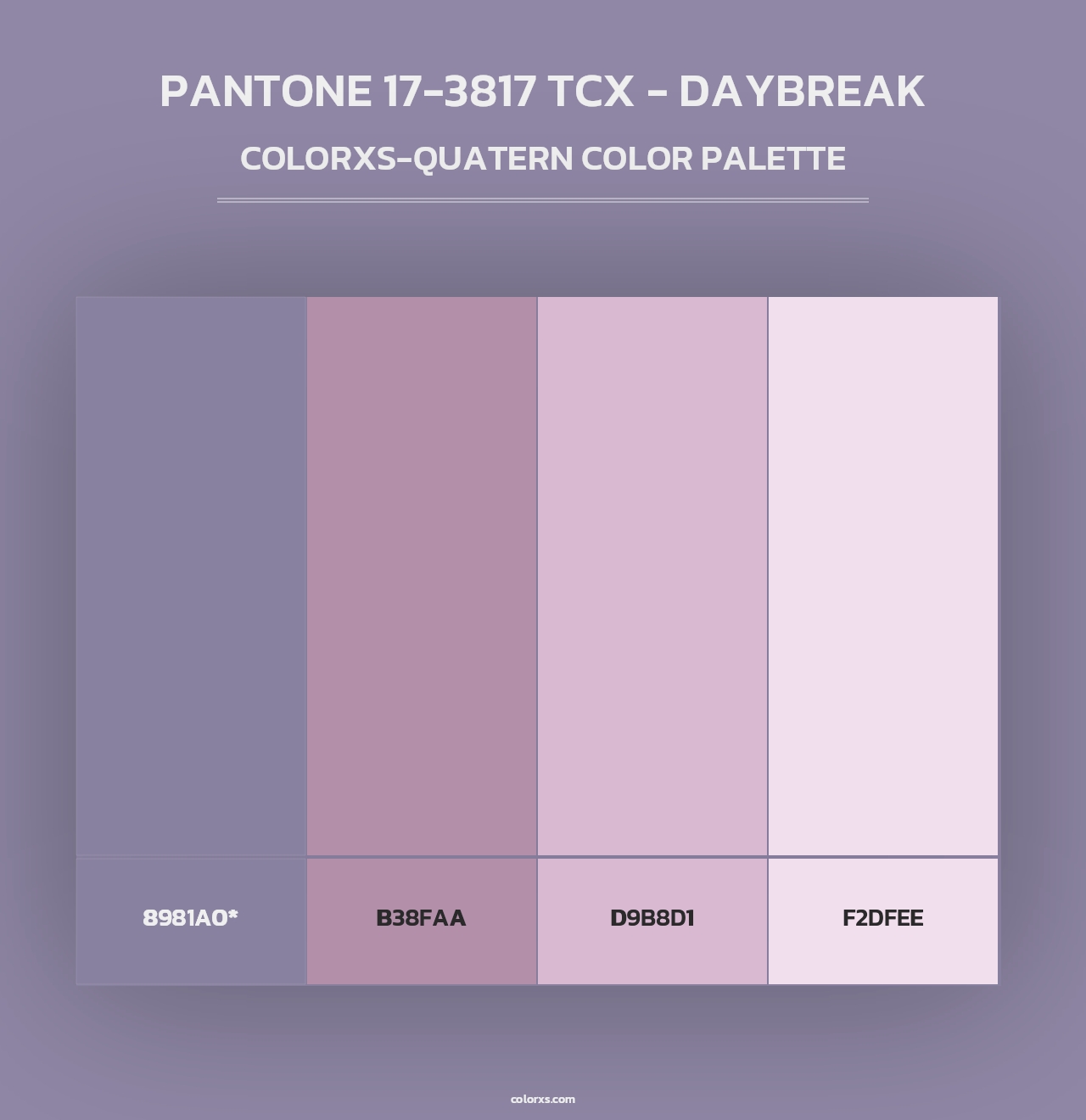 PANTONE 17-3817 TCX - Daybreak - Colorxs Quad Palette