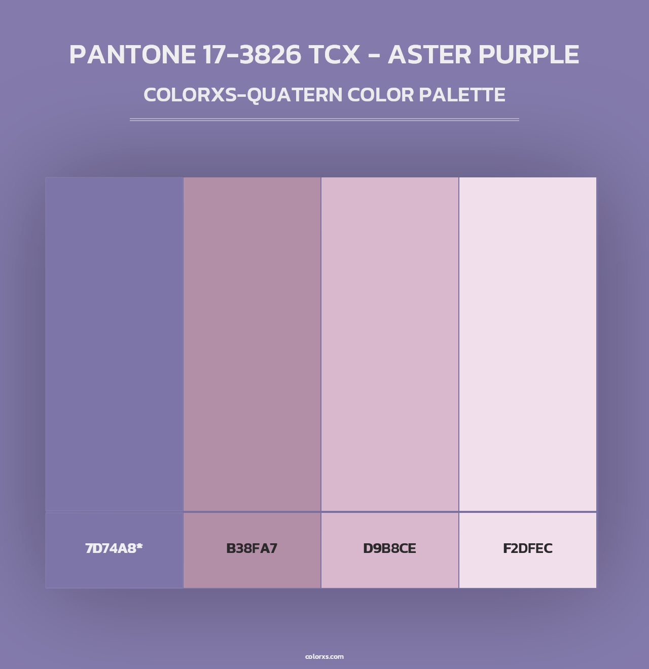 PANTONE 17-3826 TCX - Aster Purple - Colorxs Quad Palette