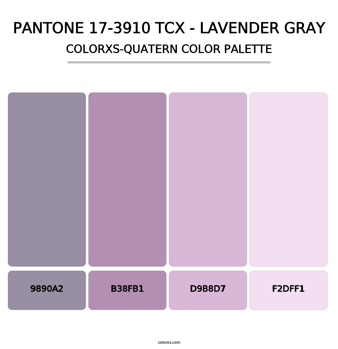 PANTONE 17-3910 TCX - Lavender Gray - Colorxs Quatern Palette