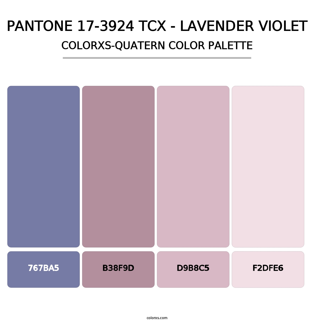 PANTONE 17-3924 TCX - Lavender Violet - Colorxs Quatern Palette