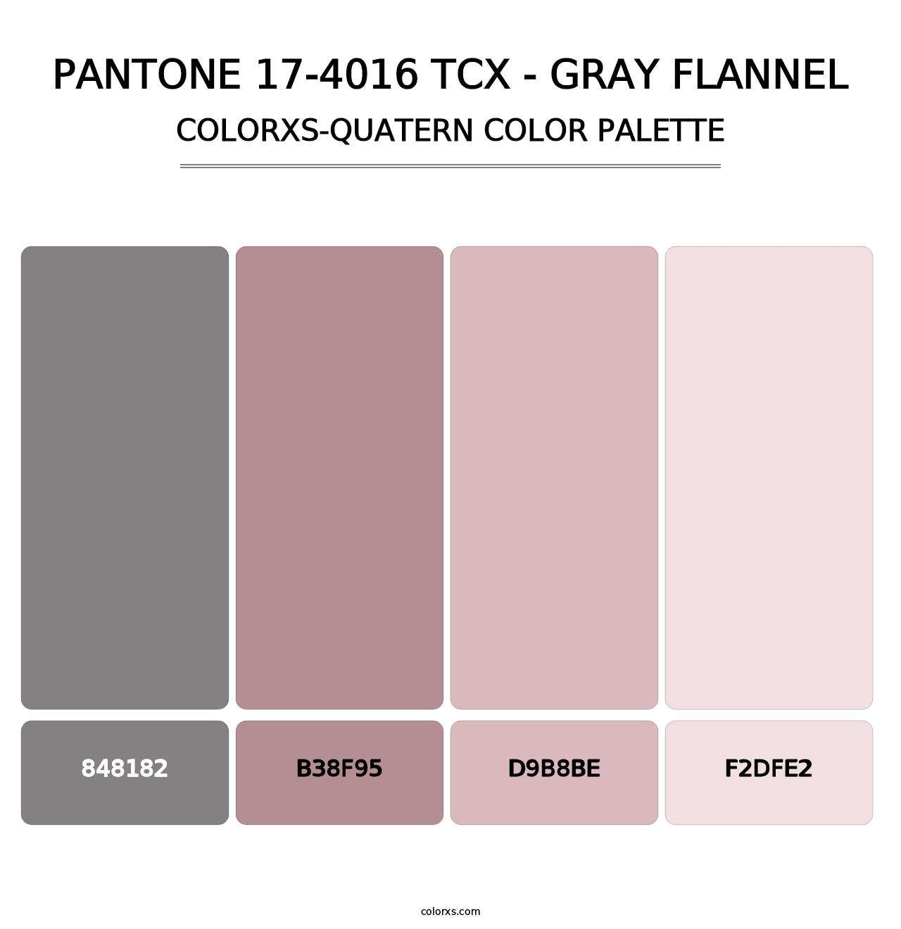 PANTONE 17-4016 TCX - Gray Flannel - Colorxs Quatern Palette