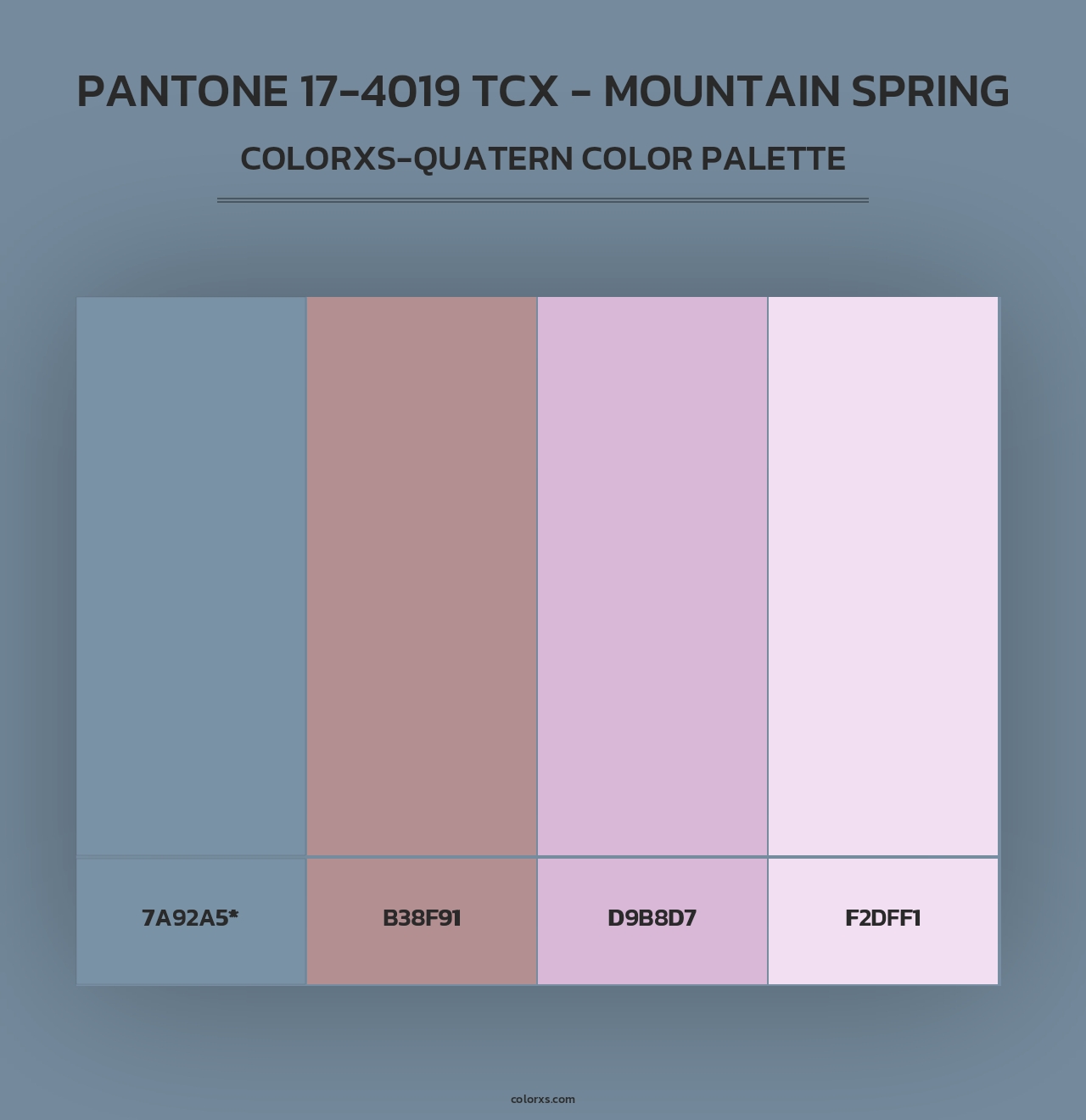 PANTONE 17-4019 TCX - Mountain Spring - Colorxs Quad Palette