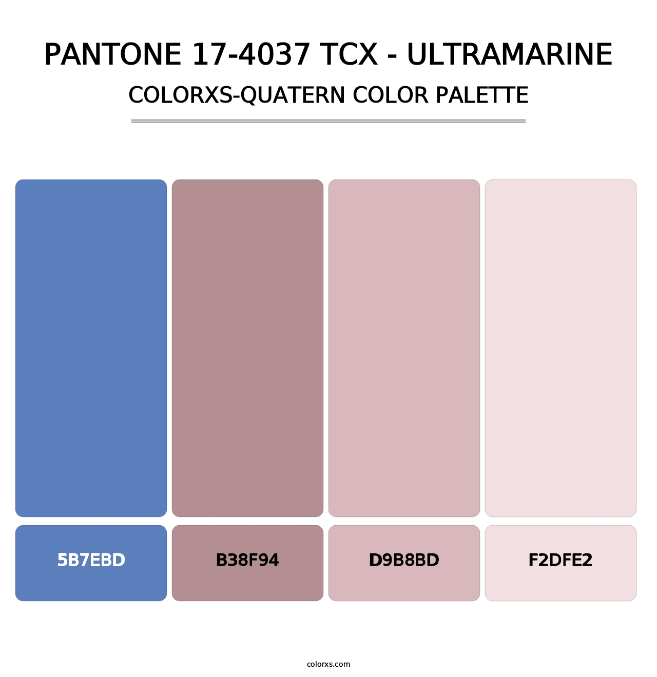 PANTONE 17-4037 TCX - Ultramarine - Colorxs Quatern Palette